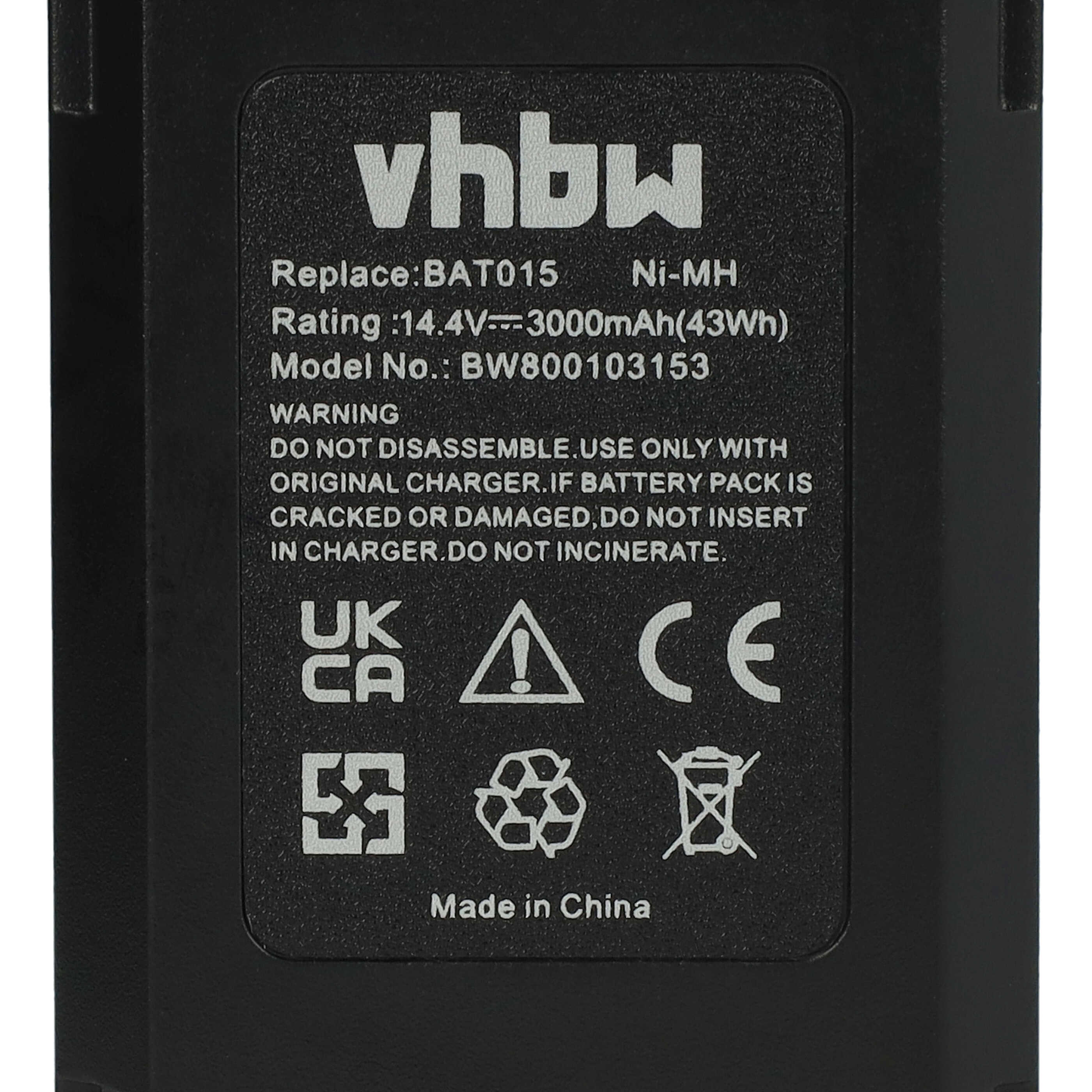 Batería reemplaza Bosch 2 607 335 160 para herramienta - 3000 mAh, 14,4 V, NiMH
