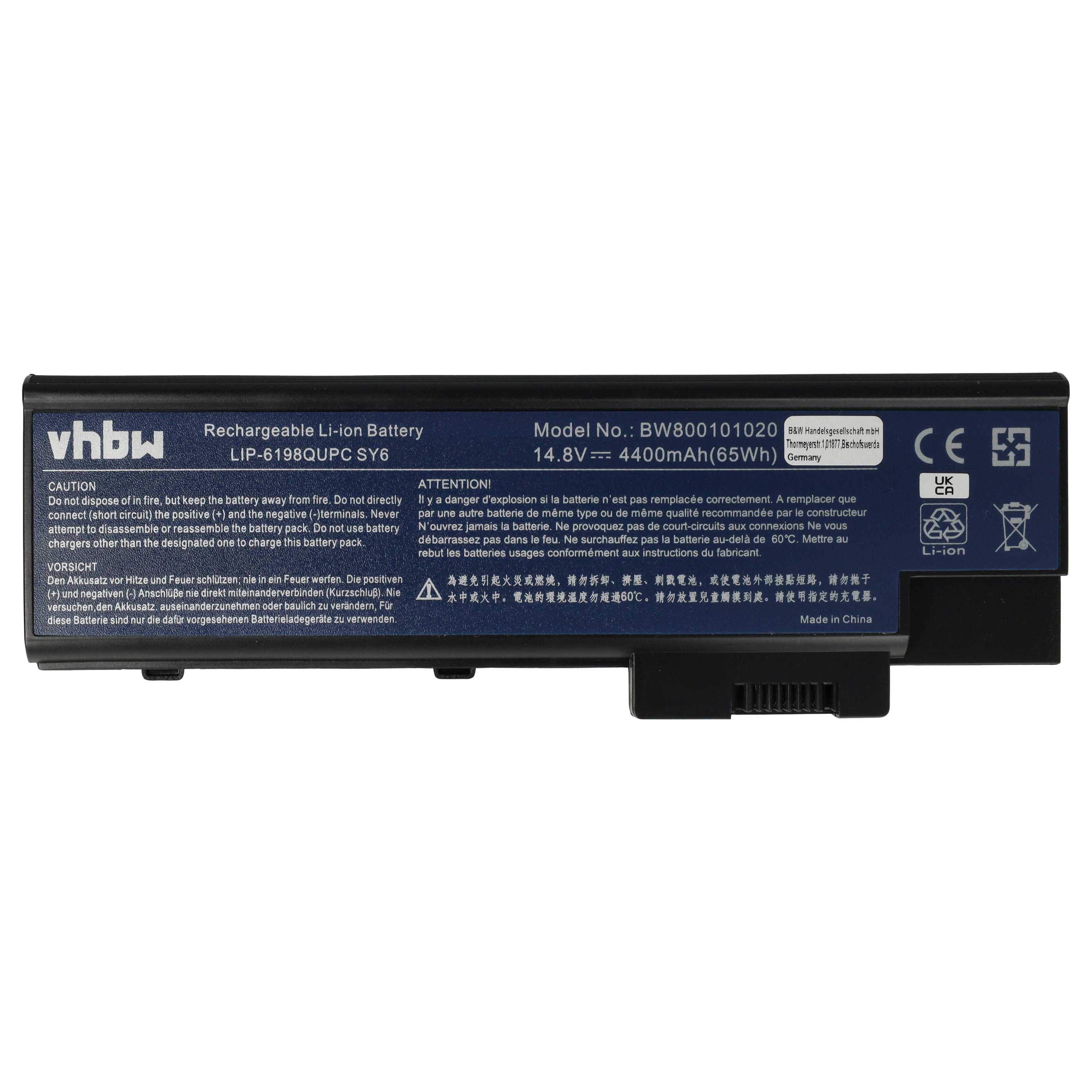 Akumulator do laptopa zamiennik Acer 4UR18650F-2-QC218, 3UR18650Y-2-QC236 - 4400 mAh 14,8 V Li-Ion, czarny