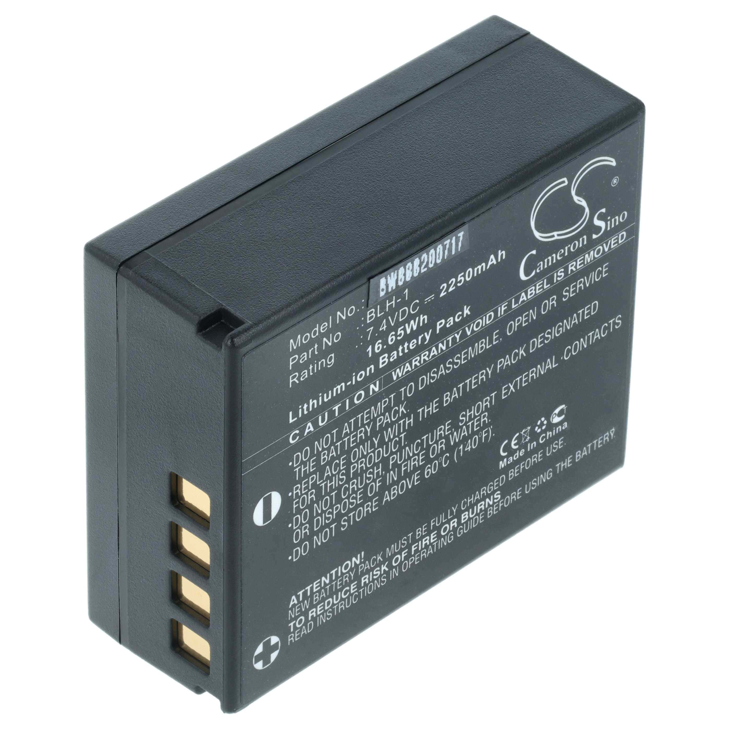Battery replaces Olympus BLH-1 - 2250mAh, 7.4V, Li-Ion