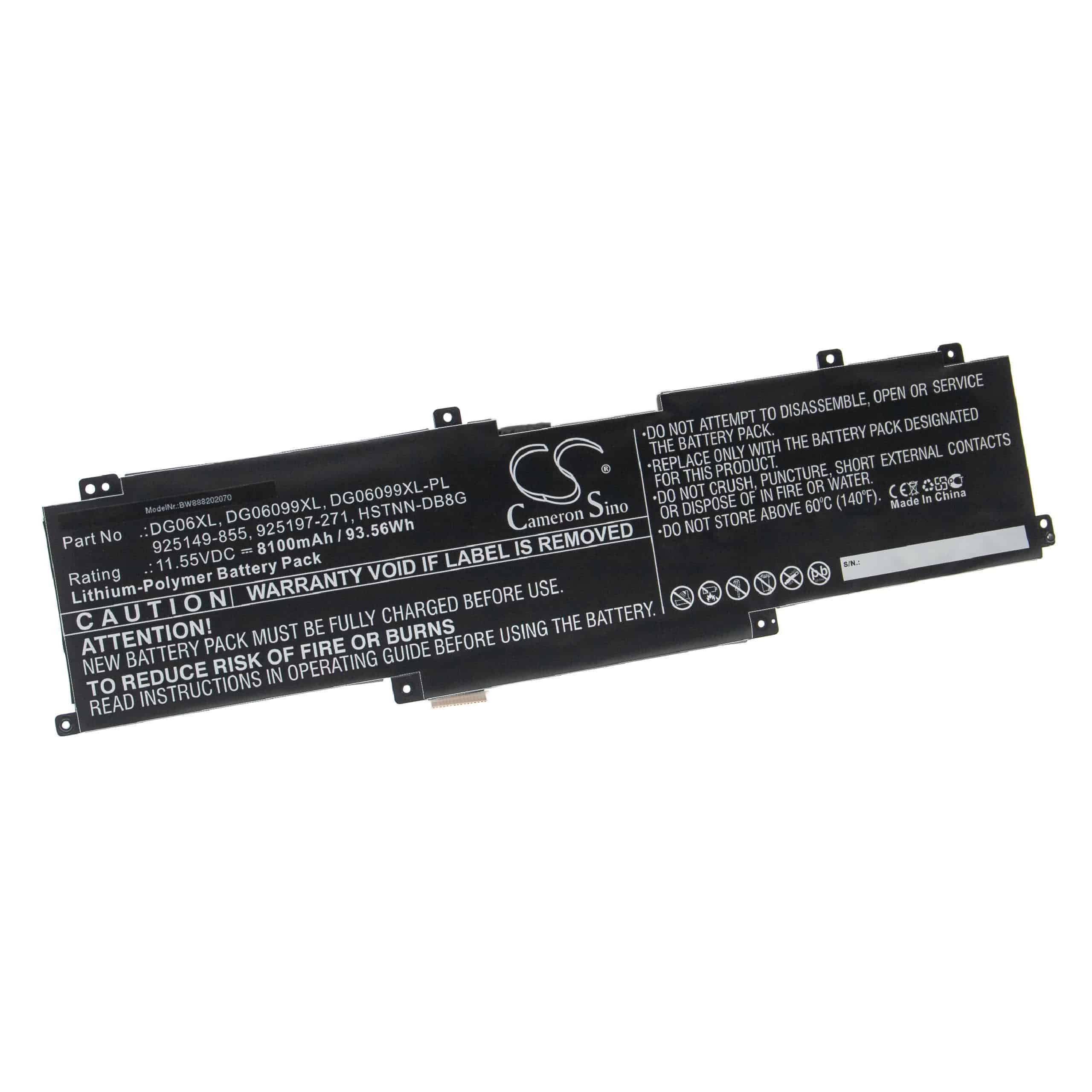 Akumulator do laptopa zamiennik HP DG06099XL-PL, DG06099XL, 925197-271, 925149-855 - 8100 mAh 11,55 V LiPo