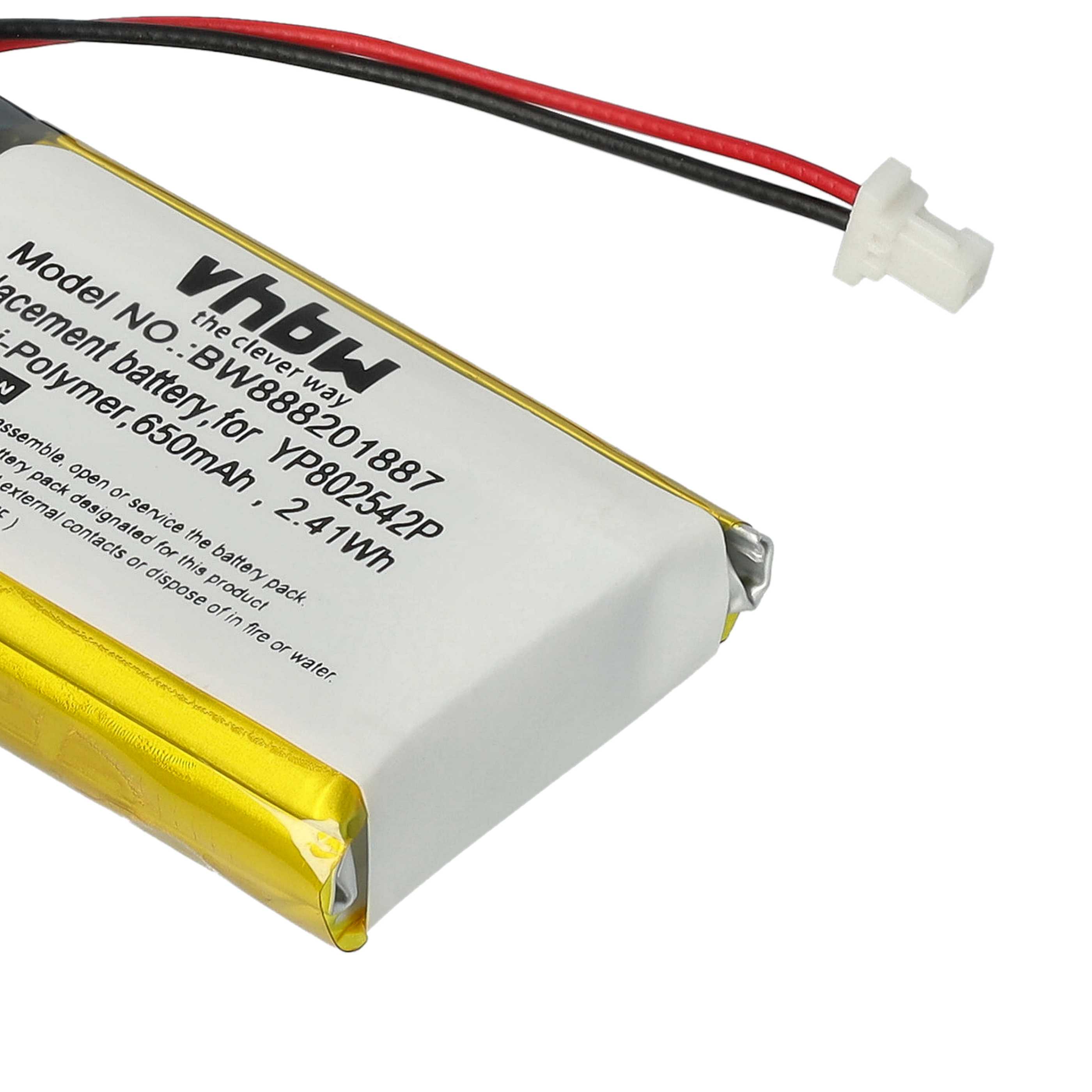 2x Akumulator do słuchawek bezprzewodowych zamiennik Sena YP802542P - 650 mAh 3,7 V LiPo