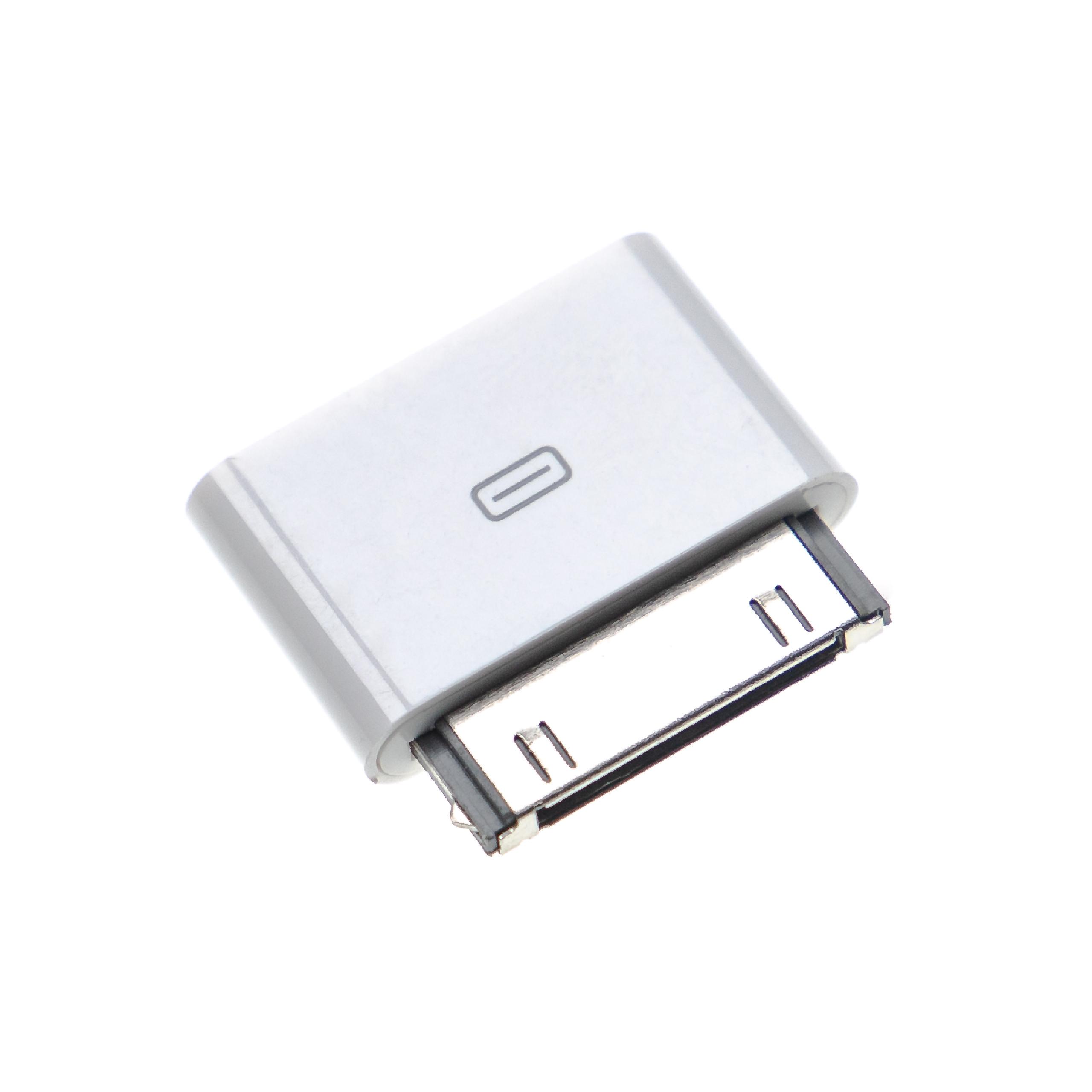 vhbw Adaptador compatible con Apple iPhone móvil, smartphone - Adaptador USB Micro a conector 30 pines blanco