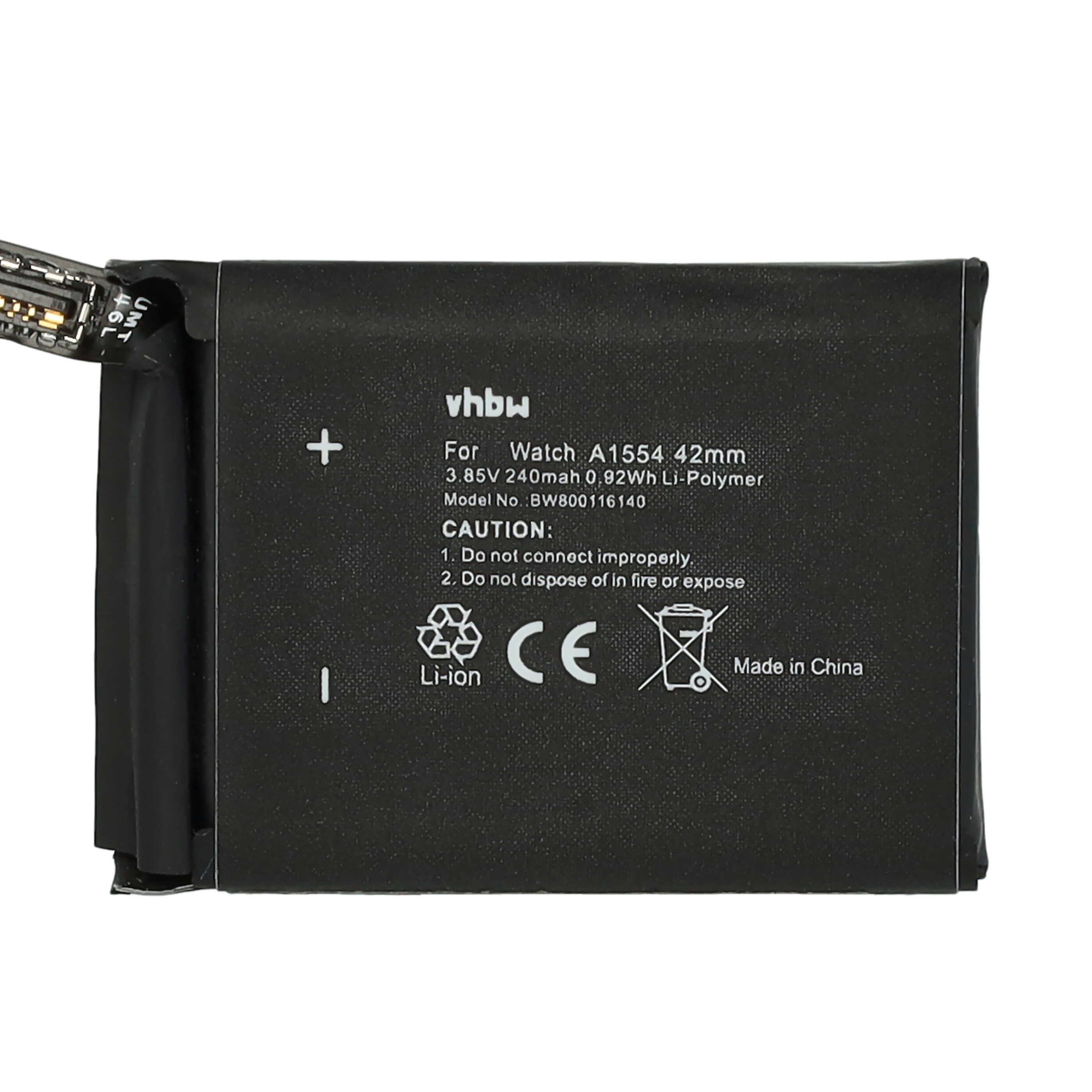 Akku als Ersatz für Apple A1579 für Apple Smartwatch - 240mAh 3,85V Li-Polymer + Werkzeug-Set