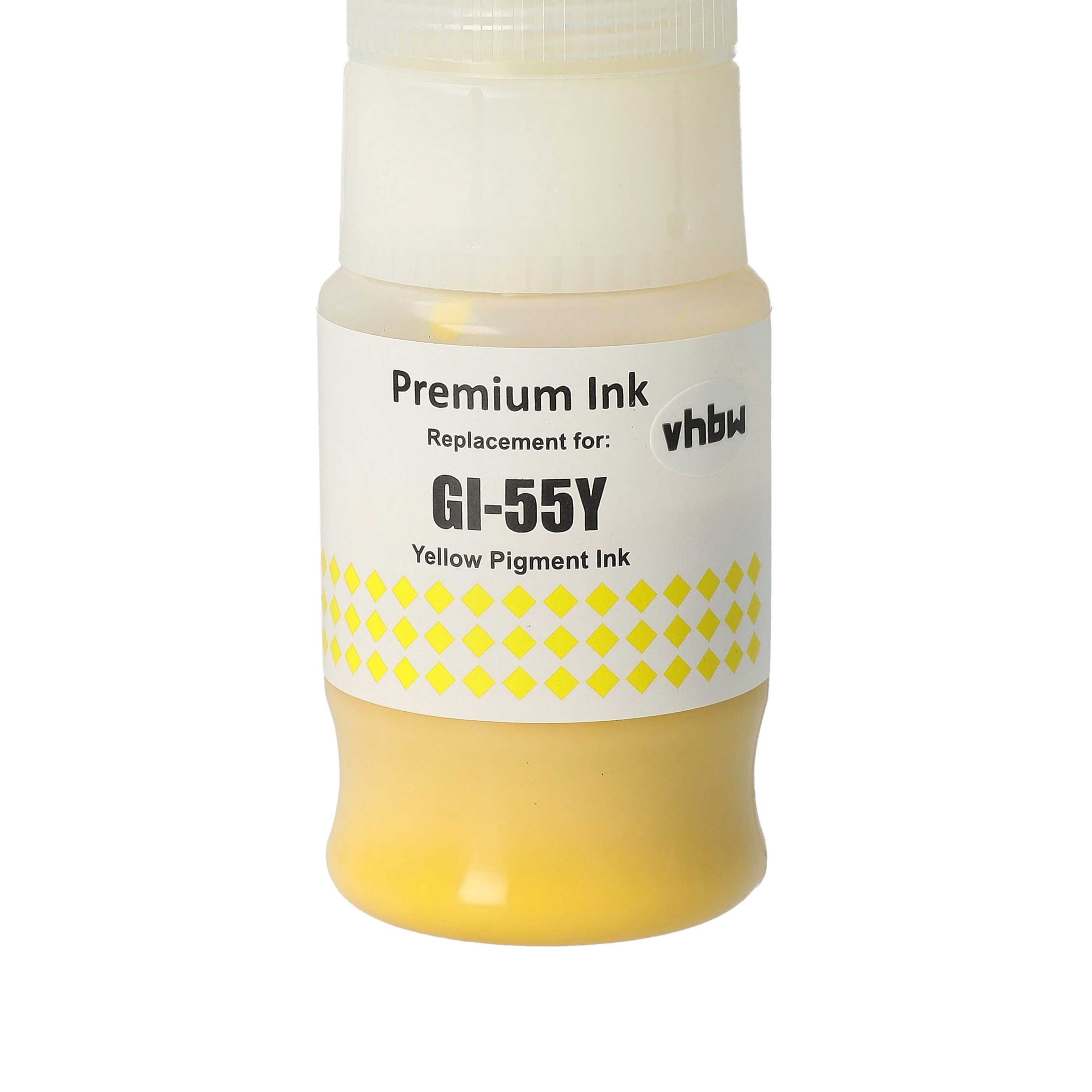 Nachfülltinte Gelb als Ersatz für Canon 6291C001, GI-55Y für Canon Drucker - Pigmentiert, 40ml