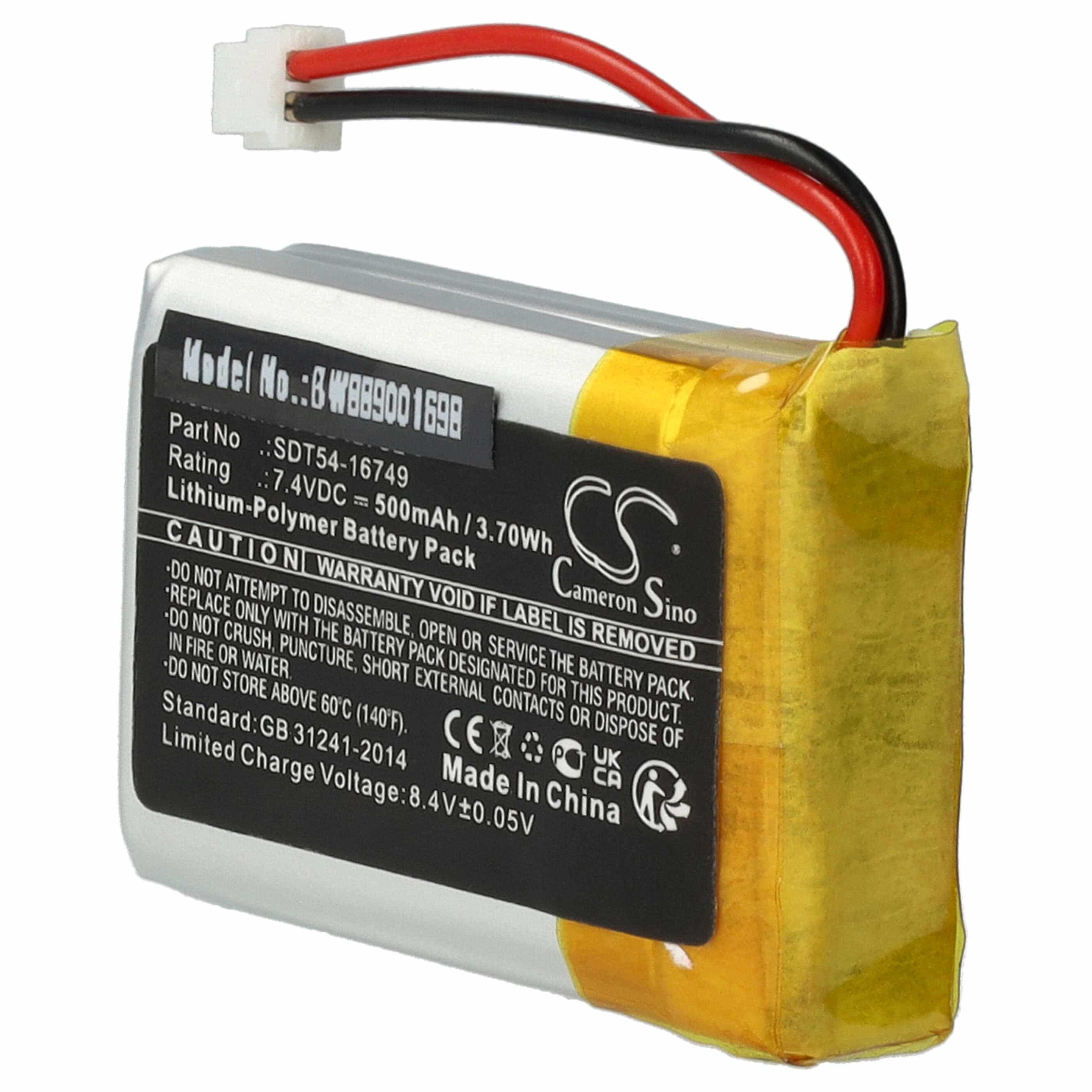 Hundehalsband-Akku passend für SportDOG SD-1275E, SD-875E - 500mAh 7,4V Li-Polymer