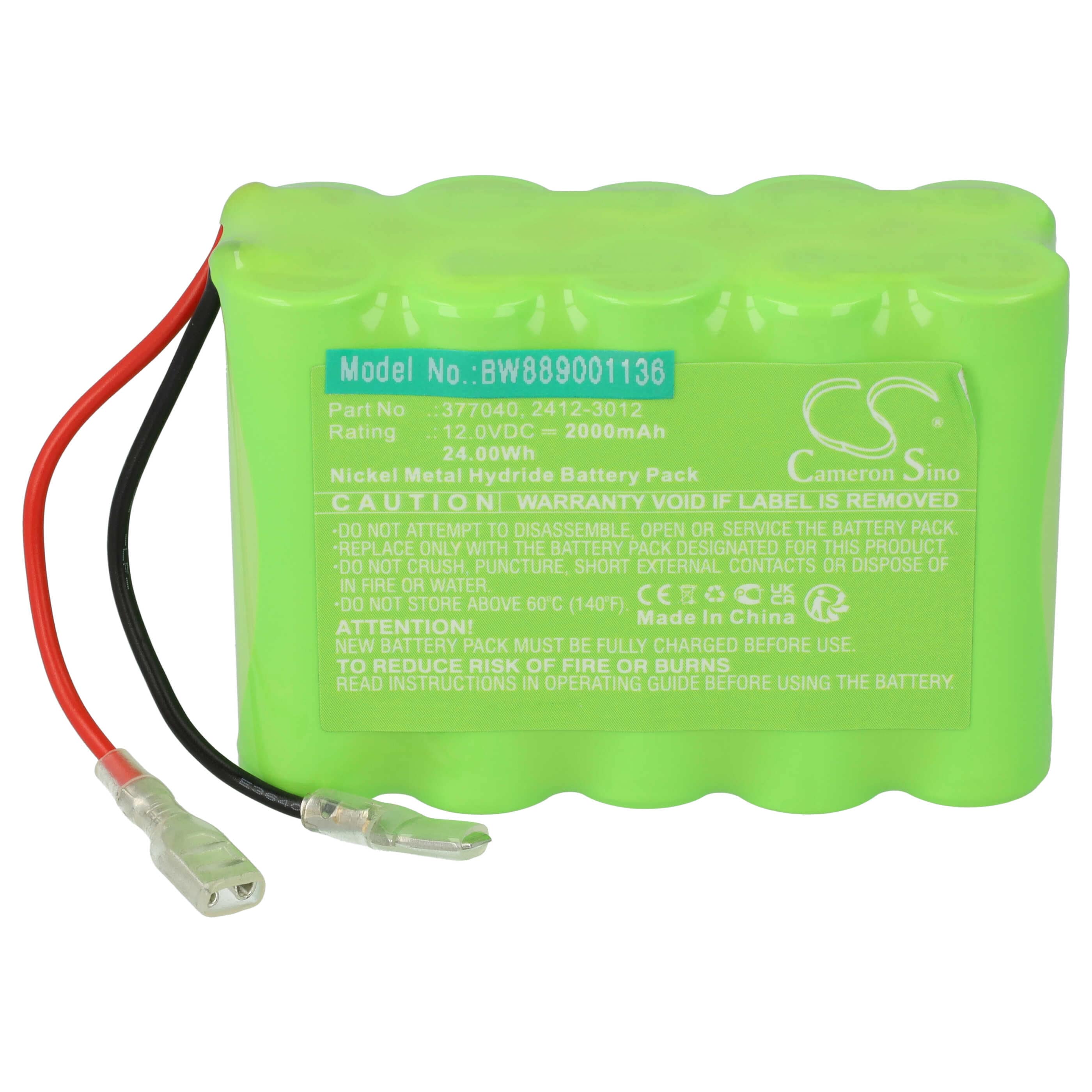 Batería reemplaza Roto 2412-3012, 377040 para persiana claraboya (2000 mAh, 12 V, NiMH)