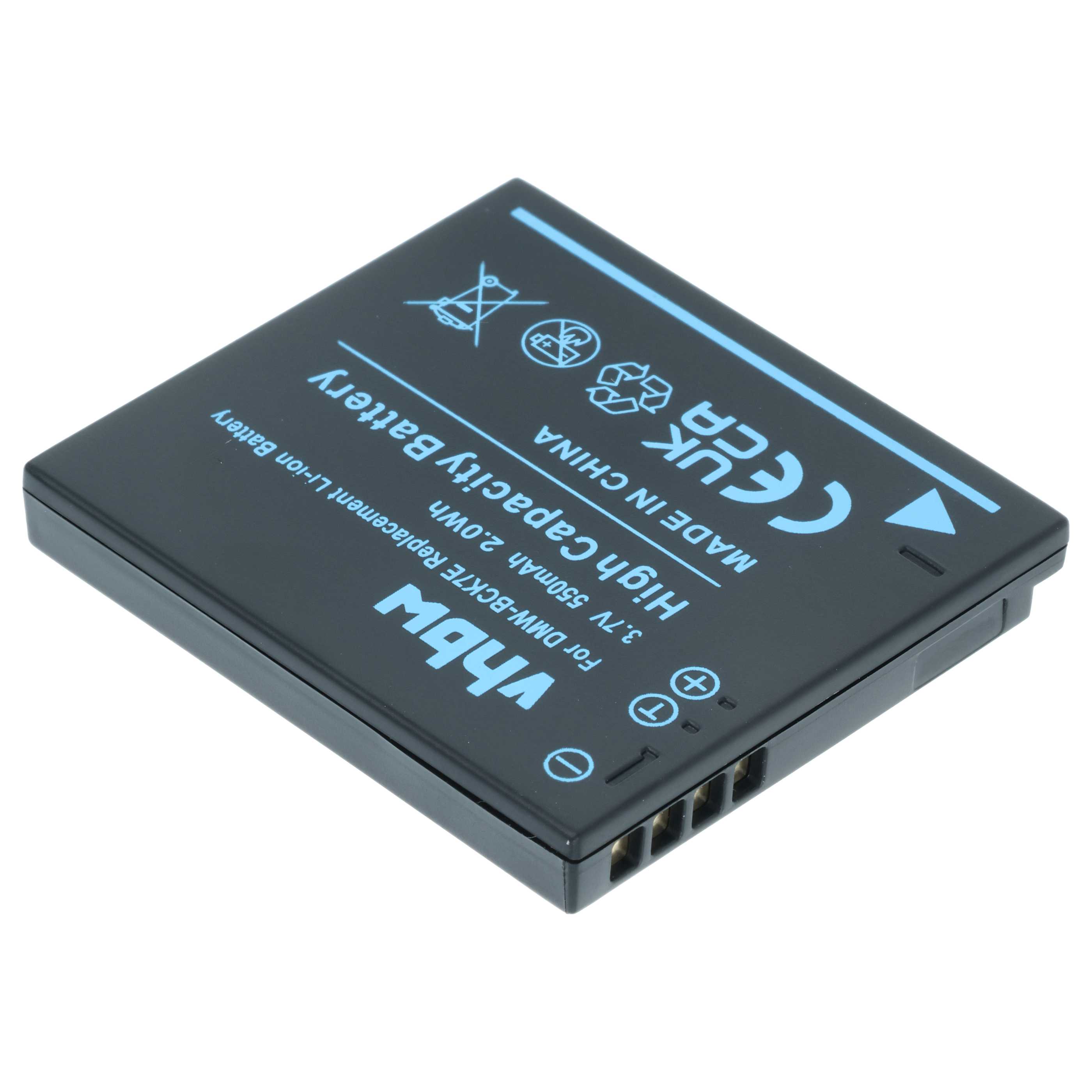 Battery replaces Panasonic NCA-YN101F, DMW-BCK7PP, DMW-BCK7E, DMW-BCK7, NCA-YN101G - 550mAh, 3.7V, Li-Ion