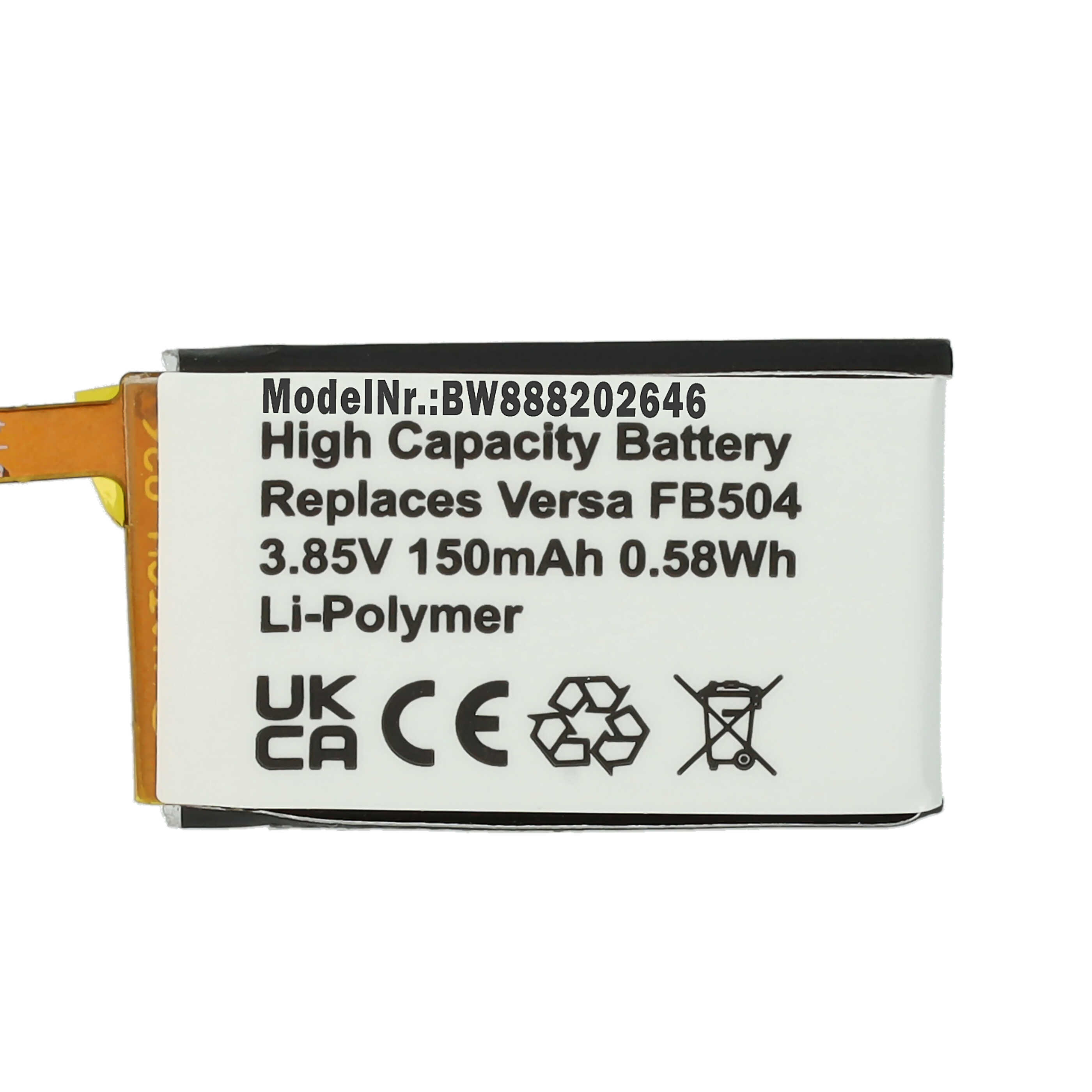 Smartwatch Battery replaces Fitbit R-41021555, 261827 - 150 mAh 3.85 V Li-polymer + Tools