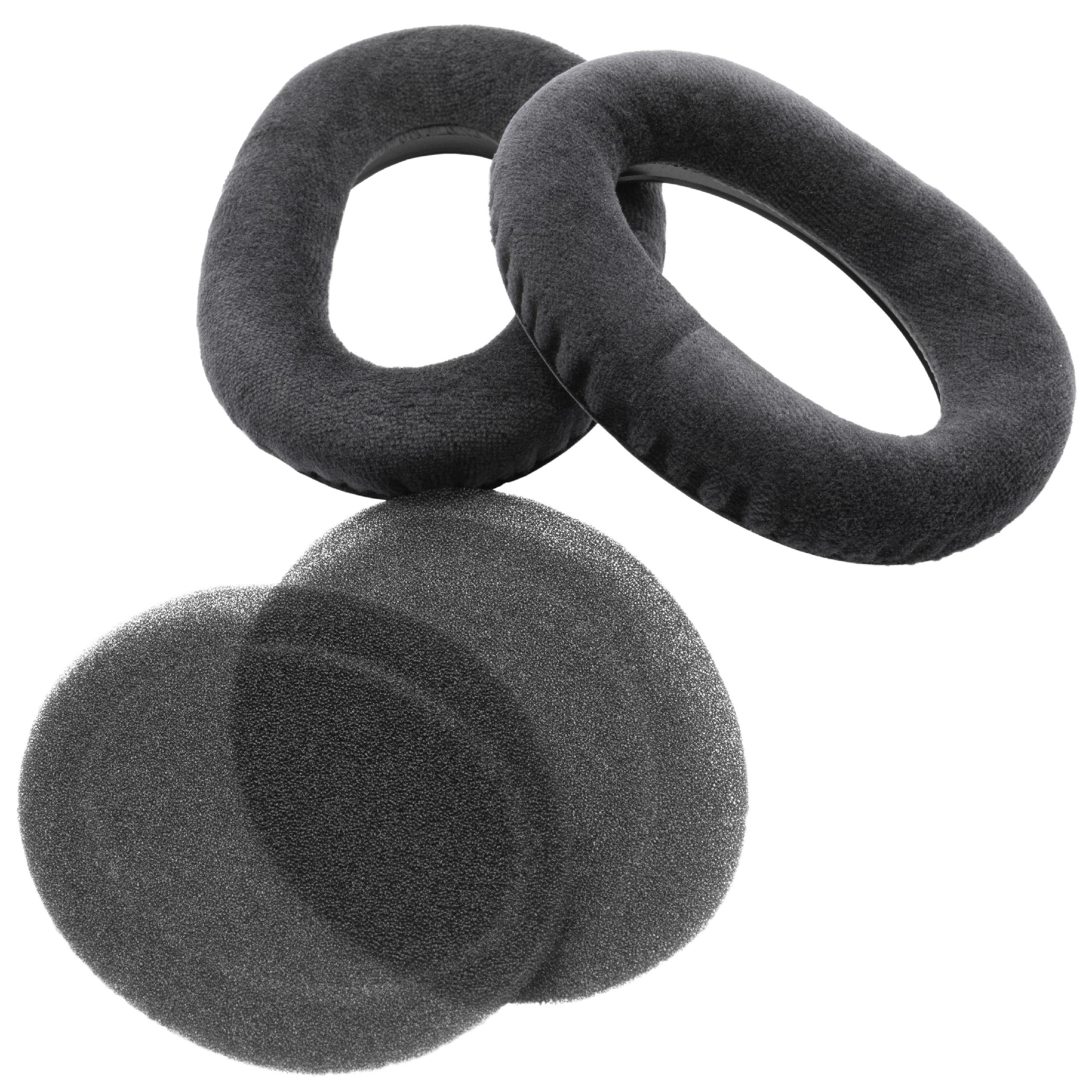 Ohrenpolster passend für Sennheiser HD545 Kopfhörer u.a. - Schaumstoff, 10,1 x 7,6 cm, 19 mm stark, Schwarz