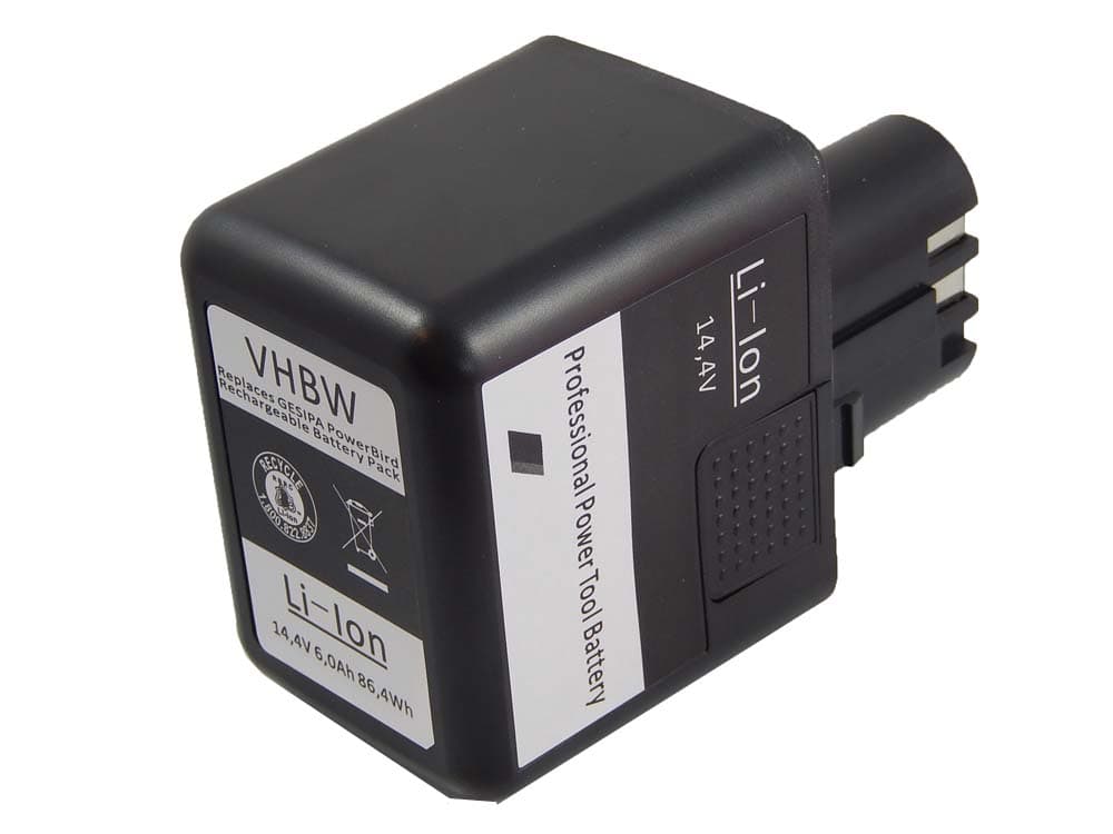 Battery replaces Gesipa 7251045, 7251049 Blind Rivet Gun - 6000 mAh, 14.4 V, Li-Ion
