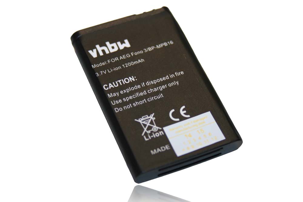 Batteria sostituisce Doro BP-MPB16 per cellulare AEG - 1200mAh 3,7V Li-Ion