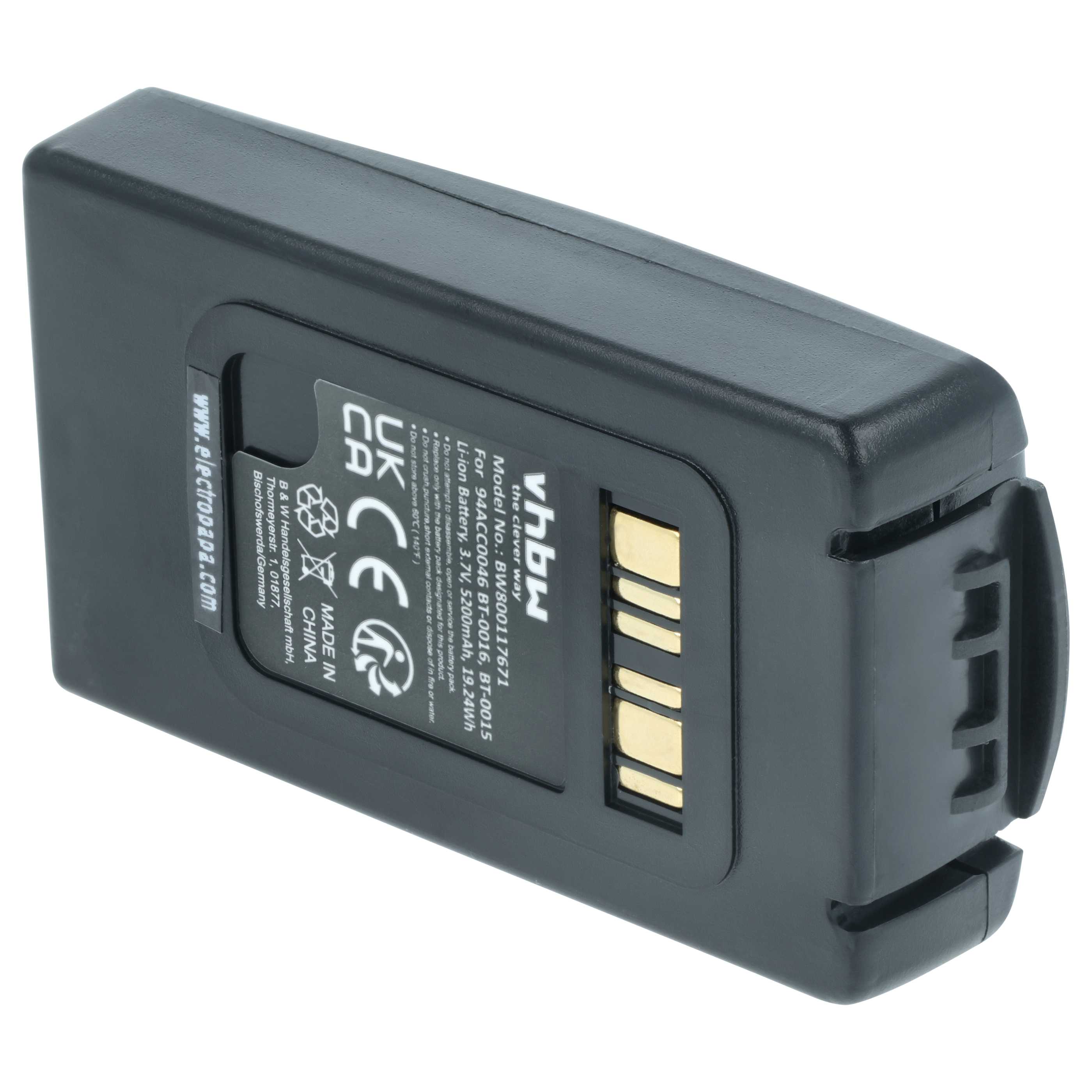 2x Batteries remplace Datalogic 94ACC0048, 94ACC0046 pour scanner de code-barre Datalogic - 5200mAh 3,7V