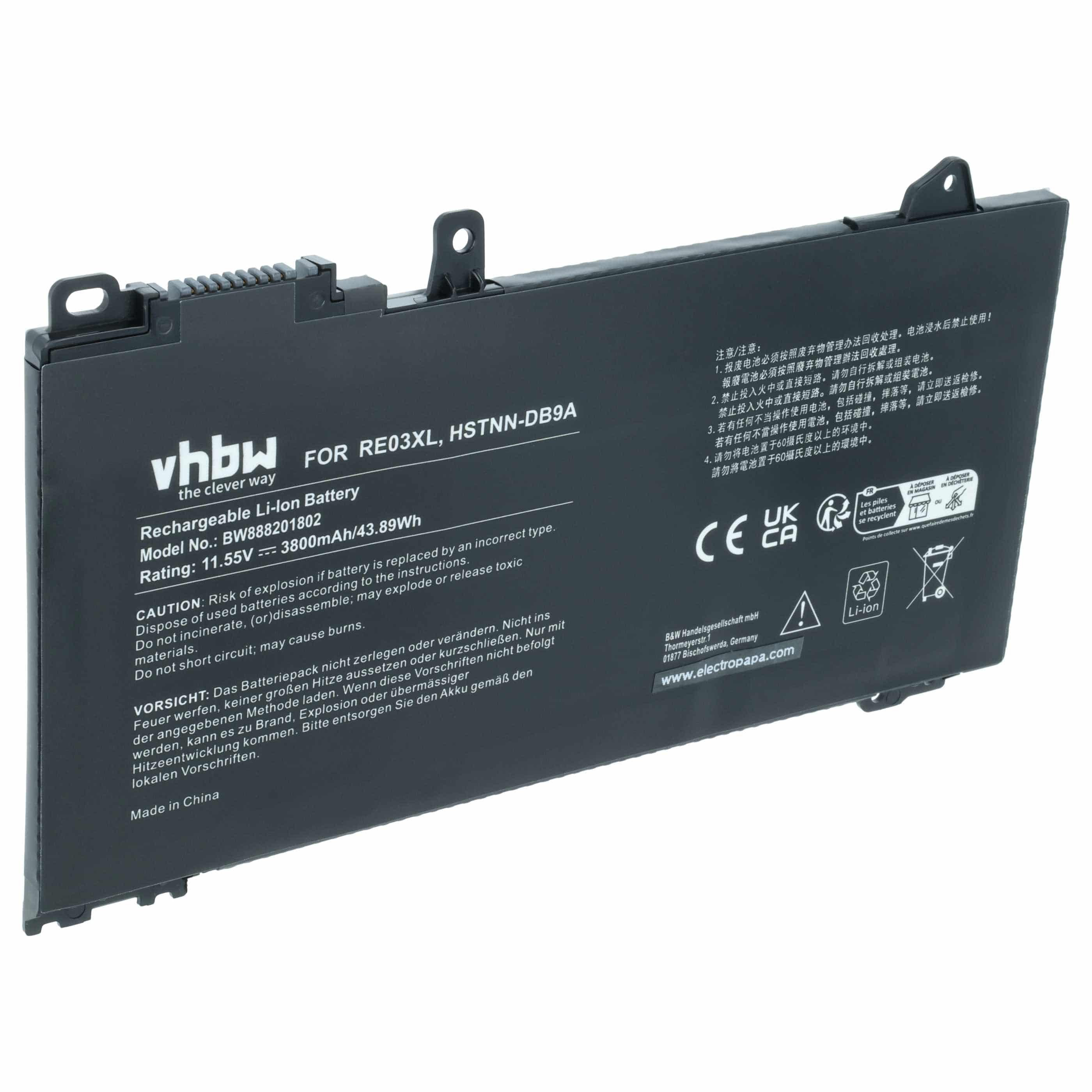 Akumulator do laptopa zamiennik HP HSTNN-UB7R, HSTNN-OB1C, HSTNN-DB9A, HSTNN-0B1C - 3800 mAh 11,55 V LiPo