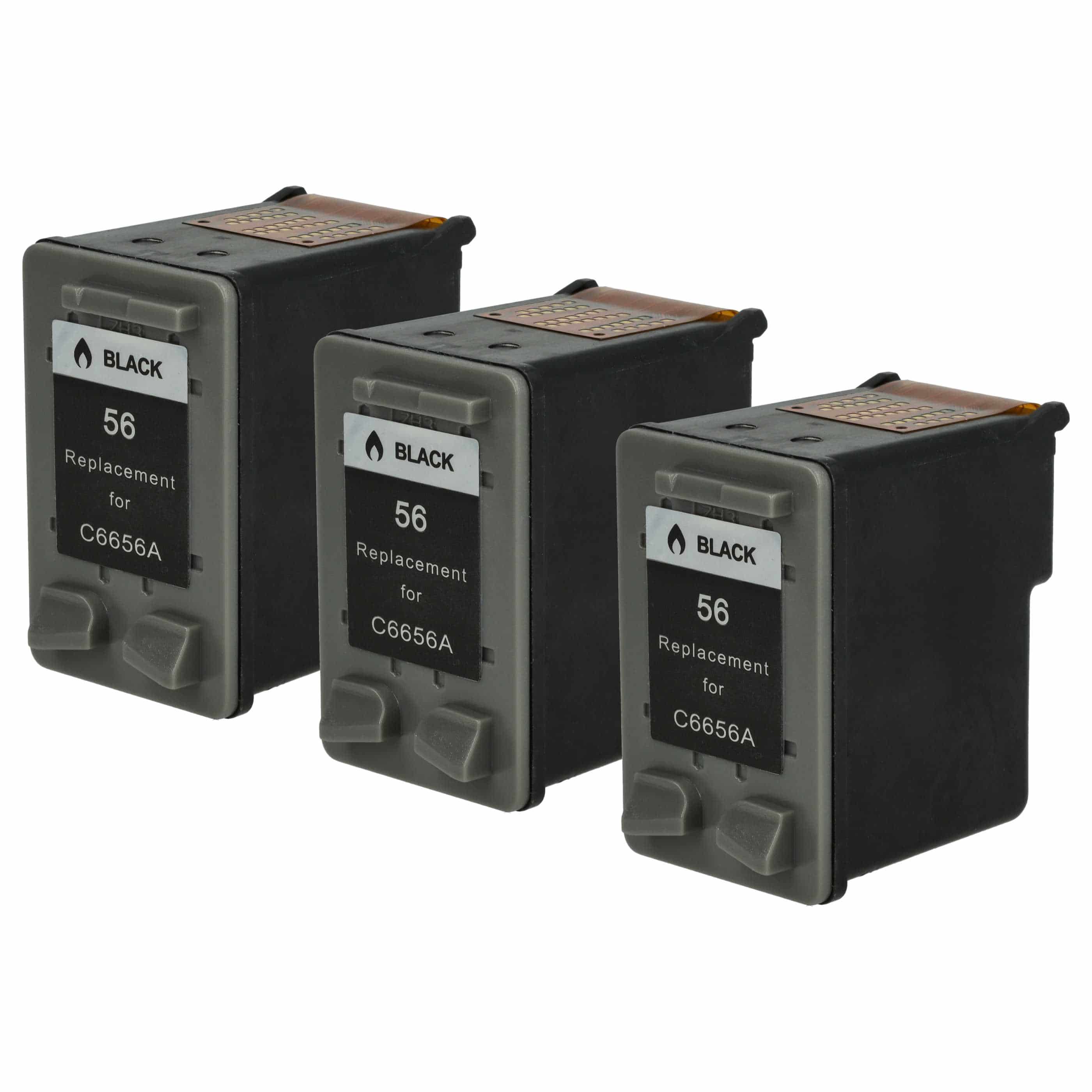3x Ink Cartridges for HP Deskjet 5145 Printer - black
