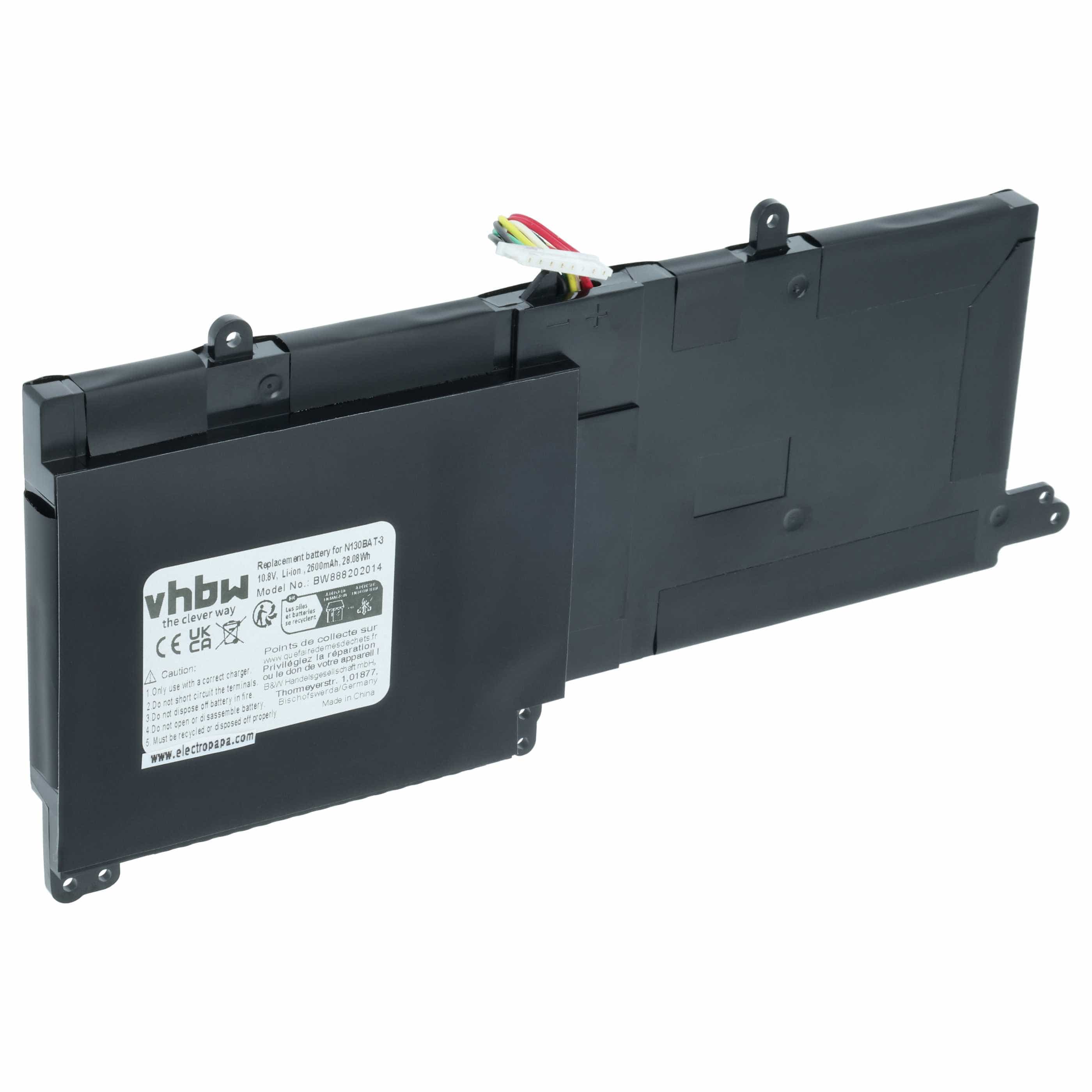 Akumulator do laptopa zamiennik Clevo 6-87-N130S-3U9, 3ICP5/62/72, 6-87-N130S-3U9A - 2600 mAh 10,8 V Li-Ion