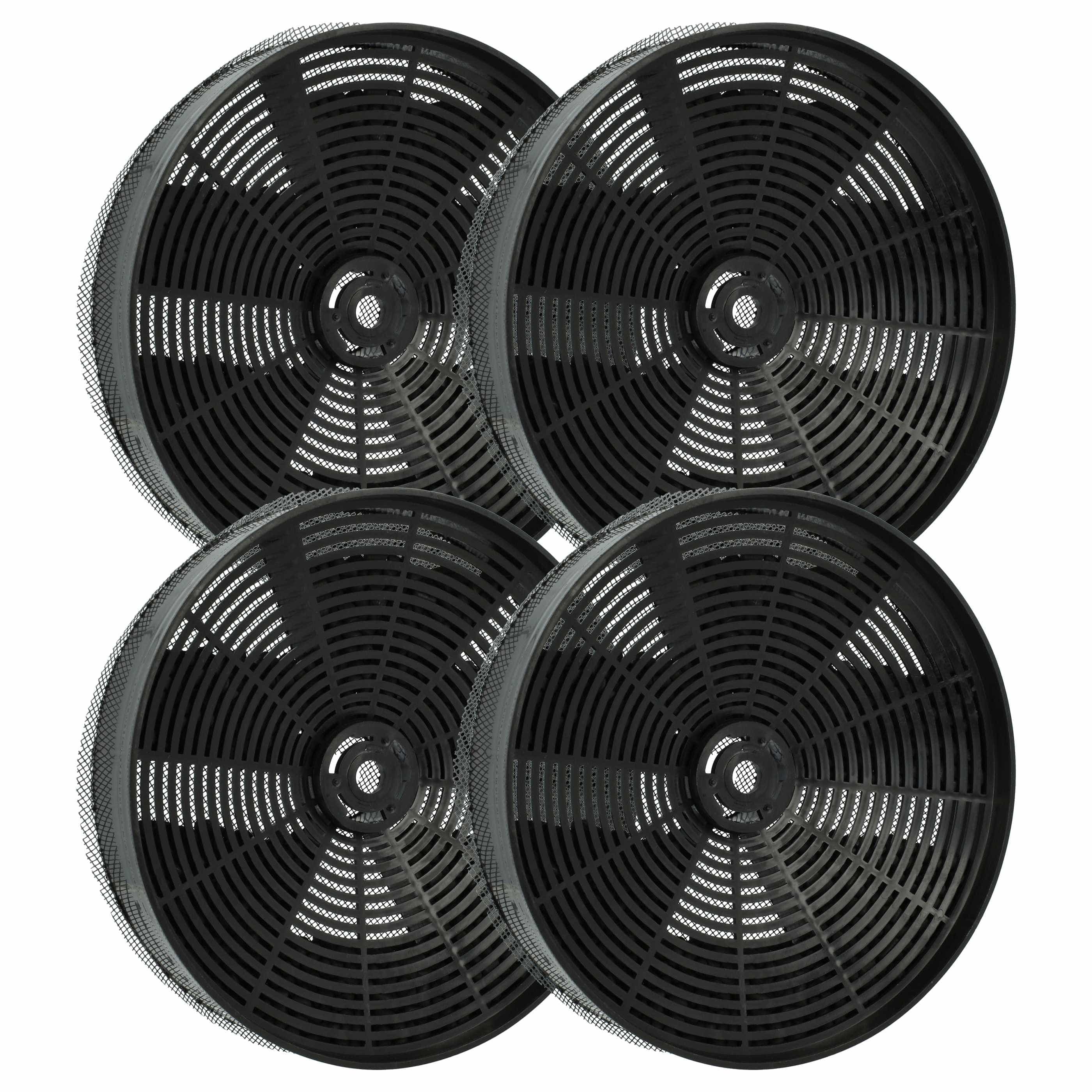 4x Filtres à charbon actif remplace 50290909006, 902979379, 50246307008 pour hotte Zanussi - avec toile tendue