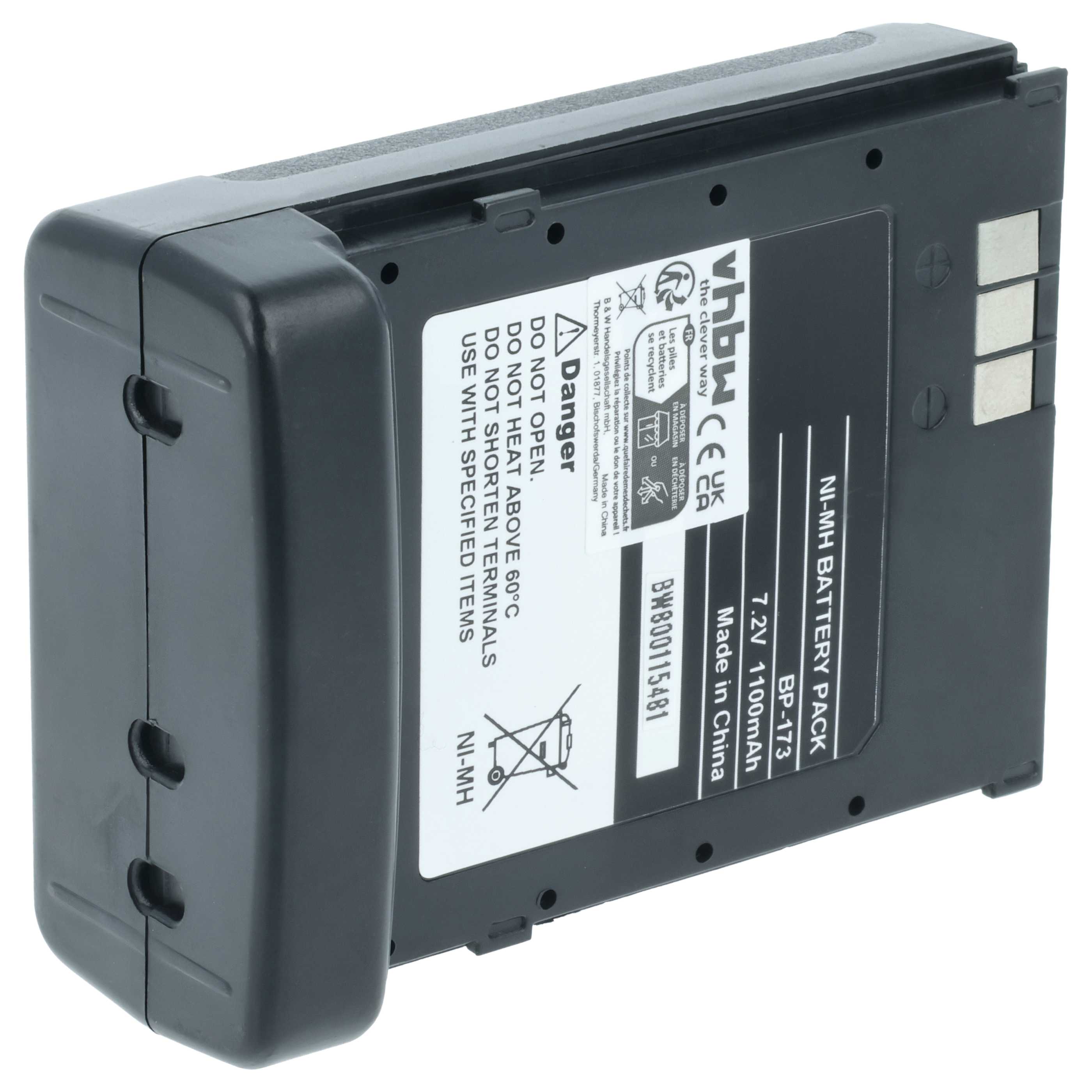 Radio Battery replaces Icom BP-173, BP-180H, BP-180 - 1100 mAh 7.2 V NiMH