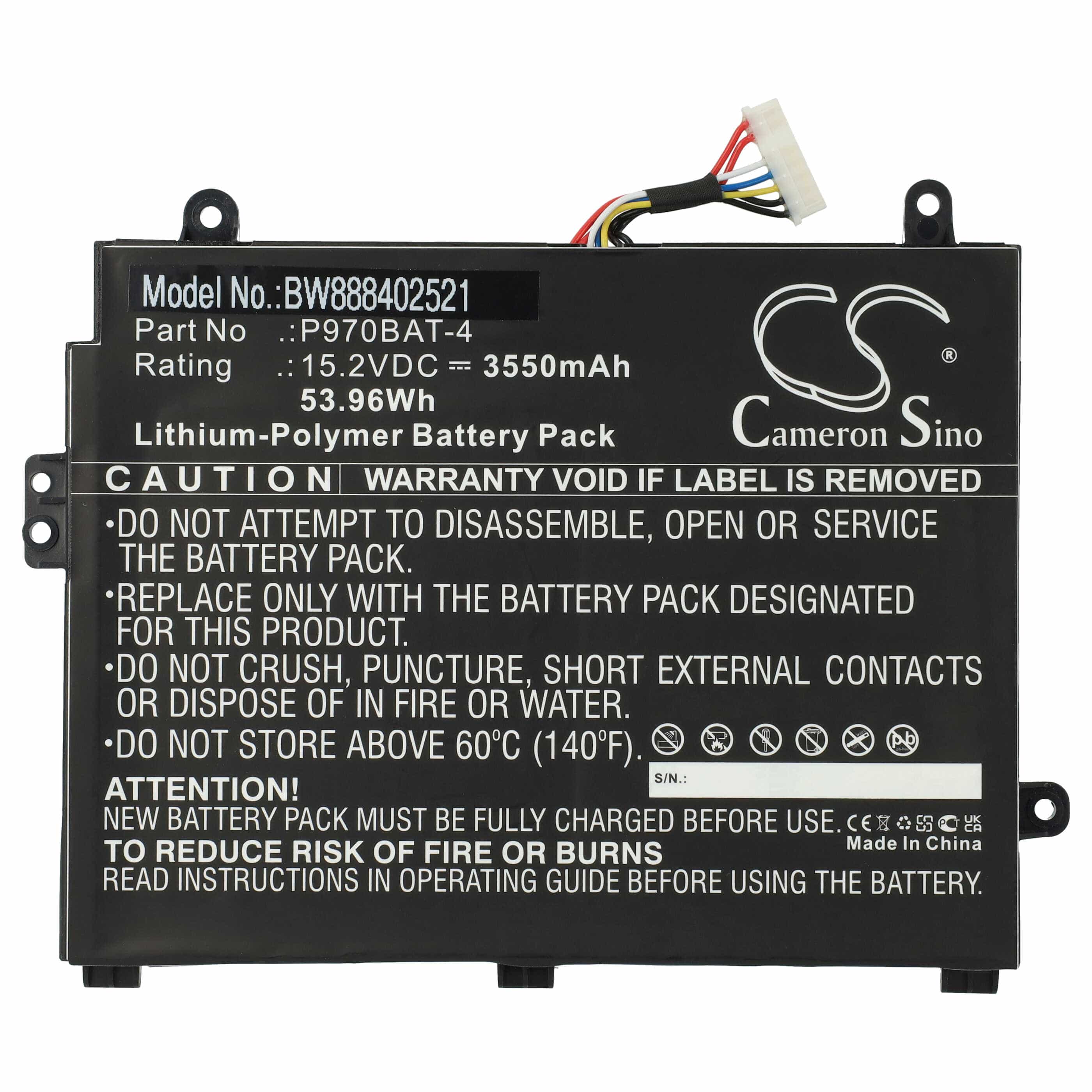 Akumulator do laptopa zamiennik Clevo P970BAT-4 - 3550 mAh 15,2 V LiPo