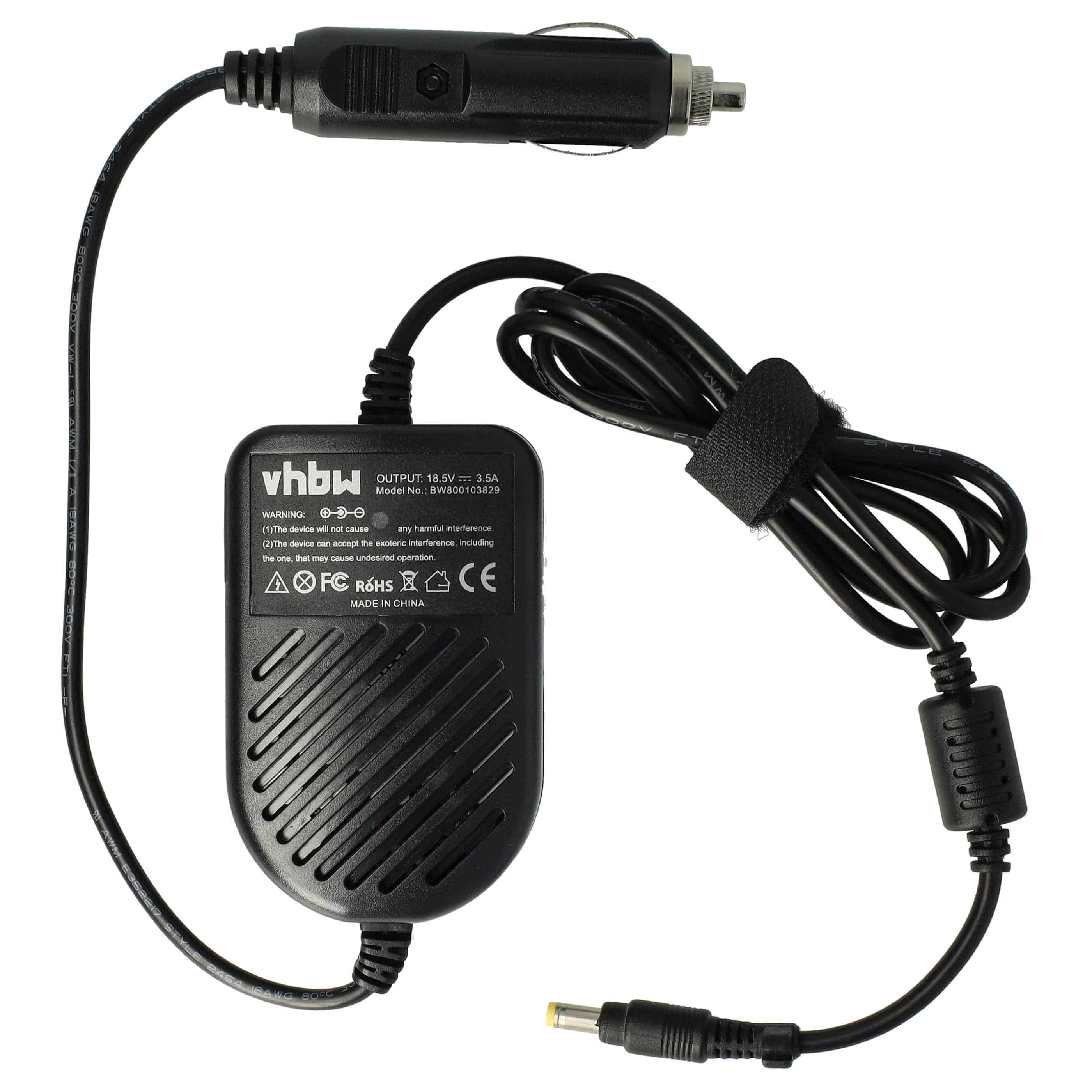 Vehicle Charger replaces HP 101898-001, 101880-001, 120765-001, 159224-001, 146594-001 for Notebook - 3.5 A
