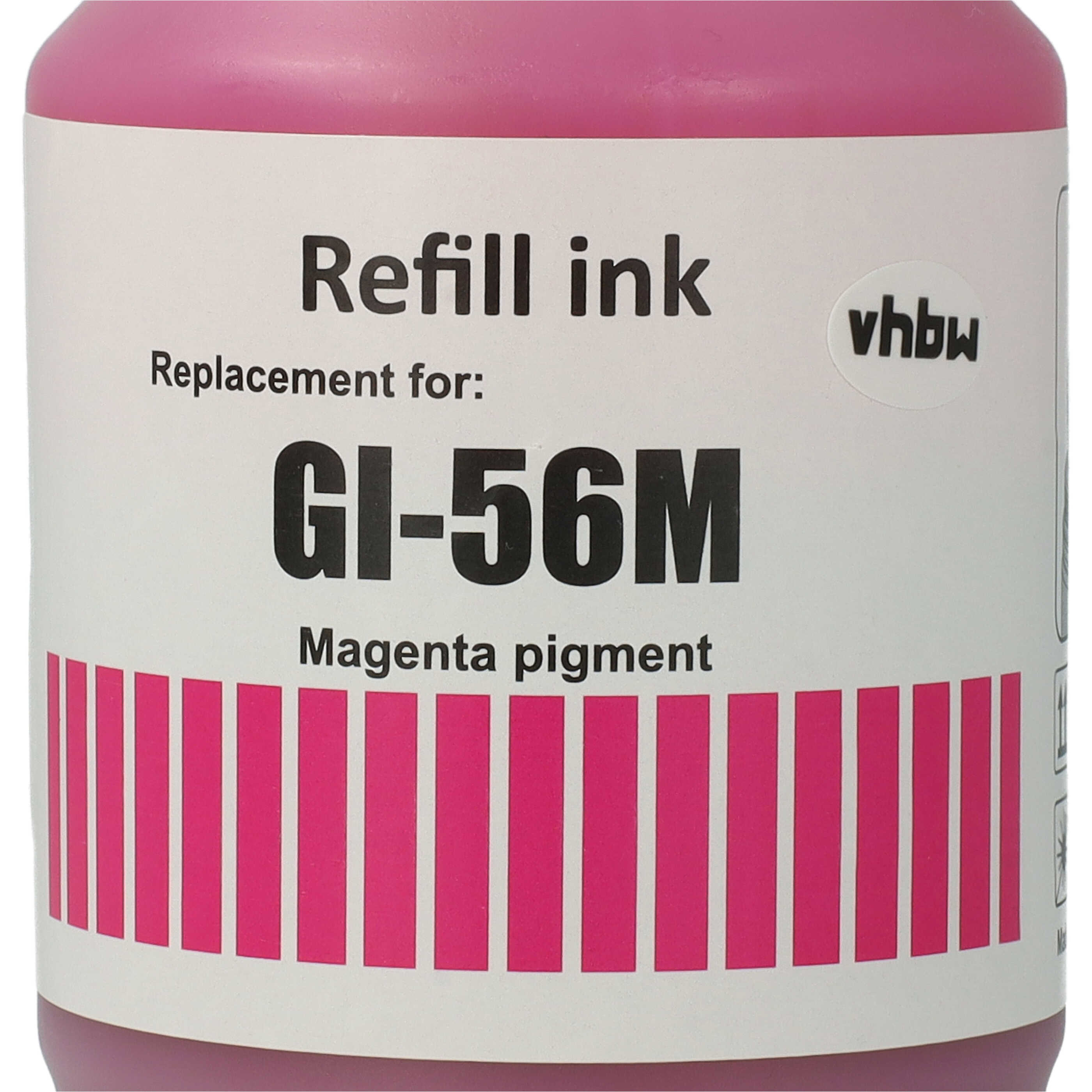 Encre rechargable Magenta remplace Canon 4431C001, GI-56M pour imprimante Canon - Pigmentée, 135ml