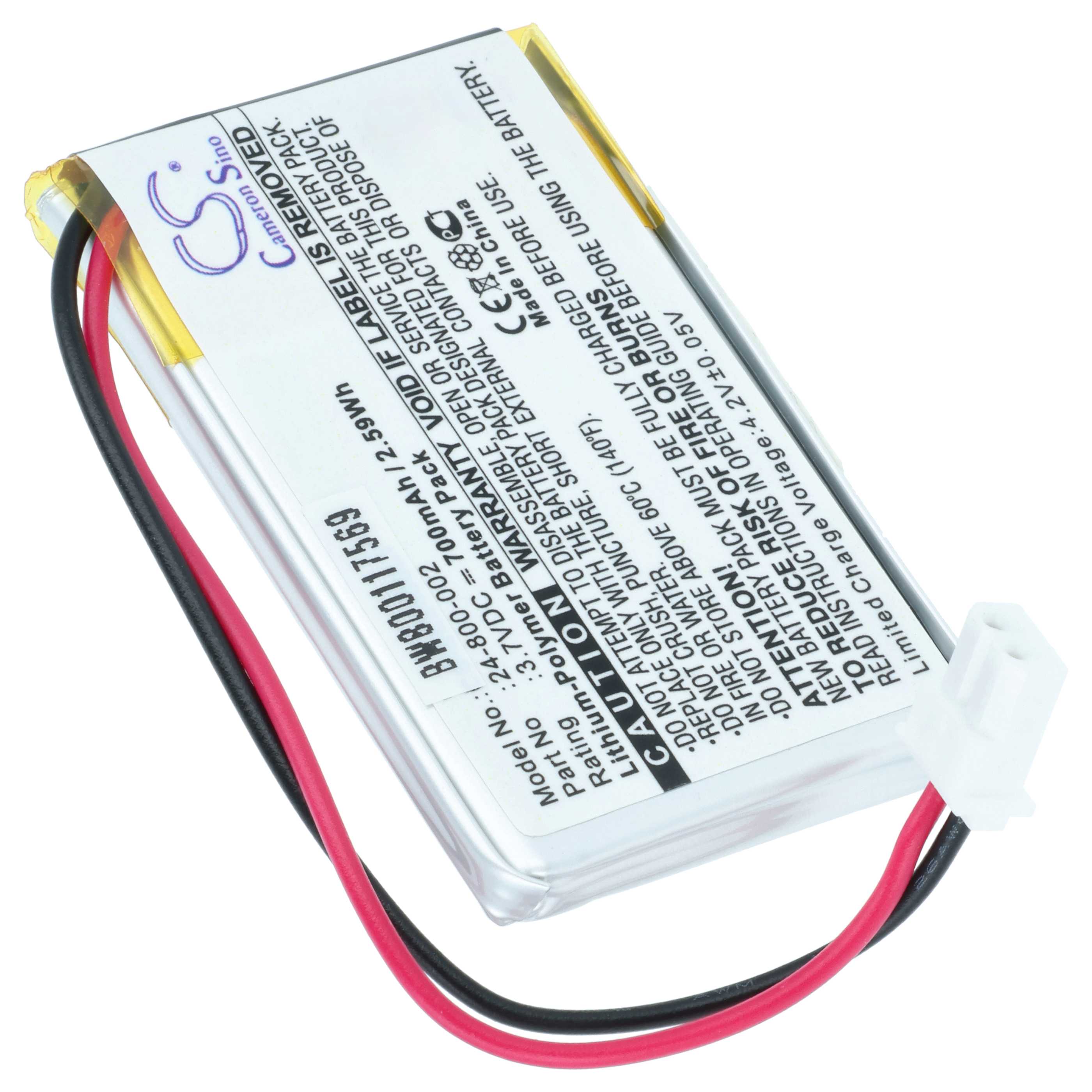 Batterie remplace Solar LED Light 24-800-006, 24-800-002 lampe solaire - 700mAh 3,7V Li-polymère