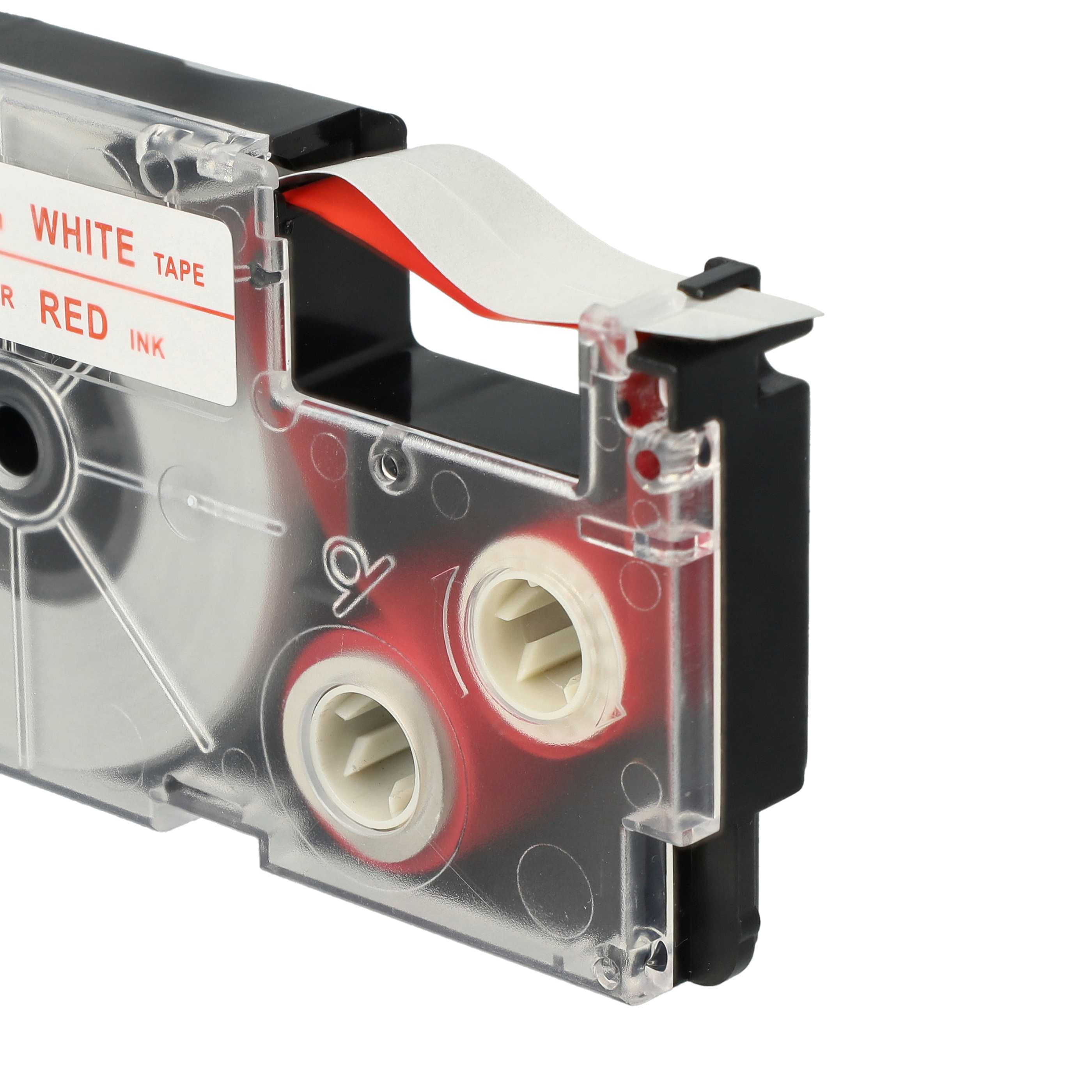 Label Tape replaces Casio XR-9WER1, XR-9WER - 9 mm Red to White