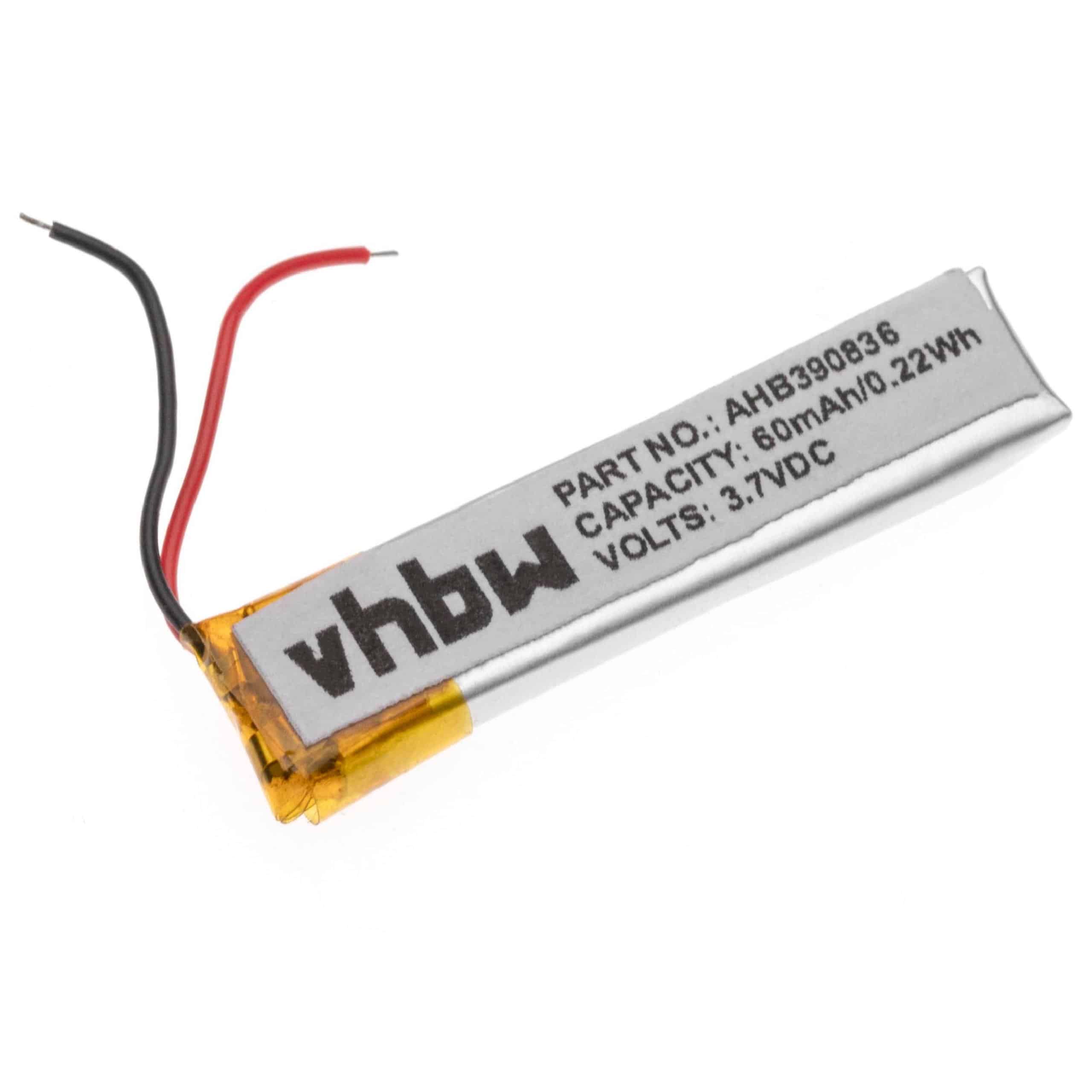 Batería reemplaza Jabra CPL-556, B350735, AHB390836, HS-11 para auriculares Plantronics - 60 mAh 3,7 V Li-poli