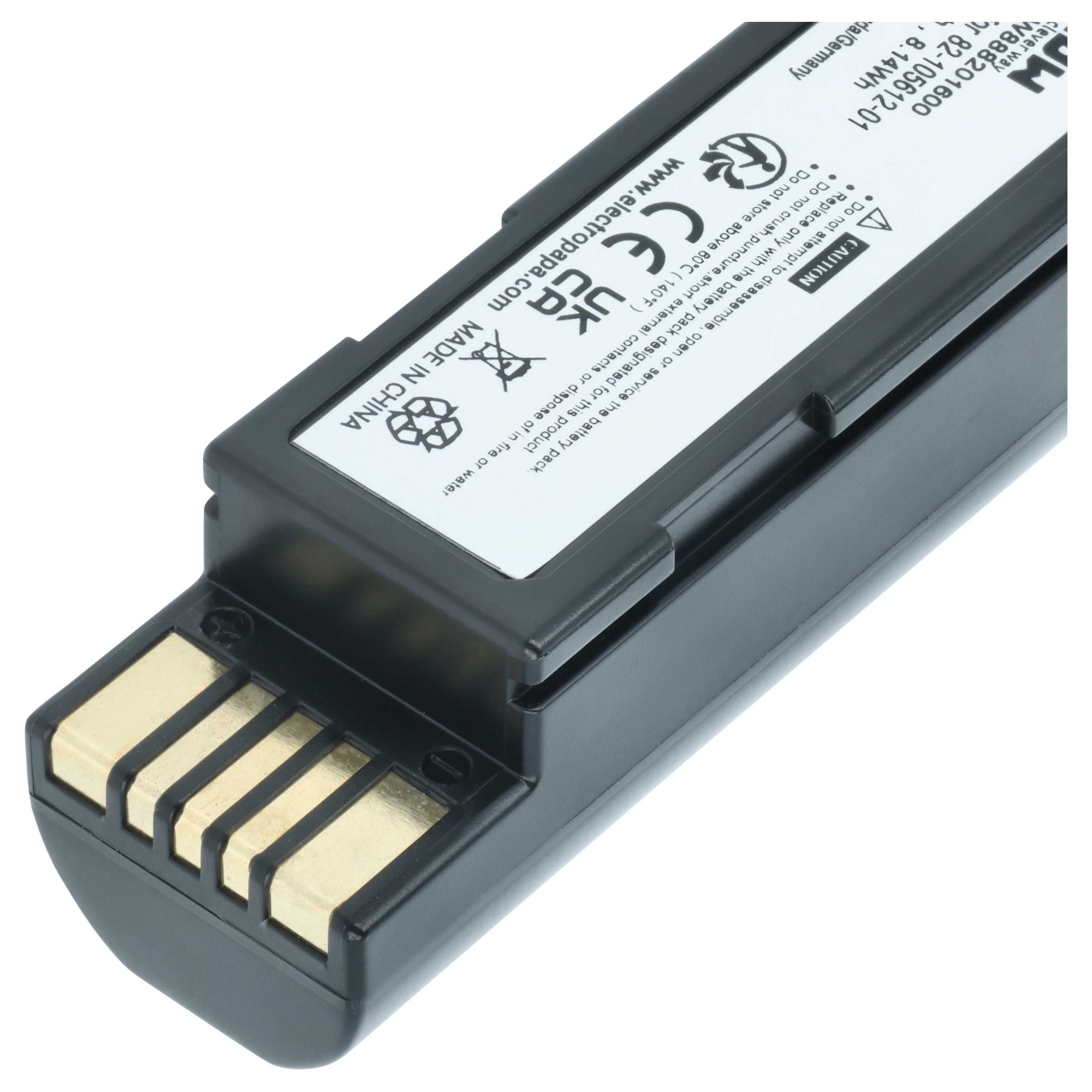 2x Akku als Ersatz für Zebra BTRY-36IAB0E-00, 82-166537-01 für Zebra Barcodescanner - 2200mAh 3,7V Li-Ion