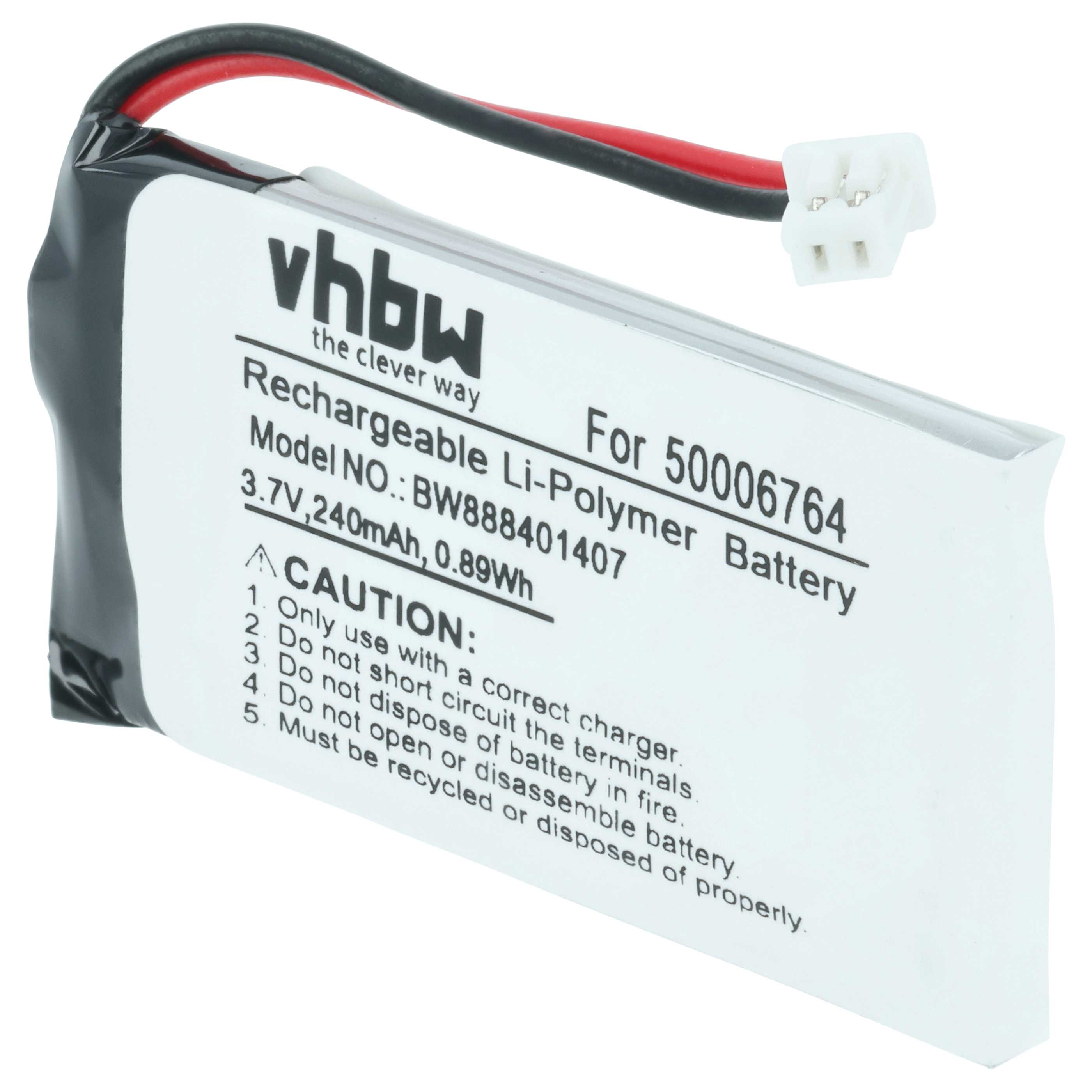 Batterie remplace Mitel 50006764, 50005711 pour téléphone Mitel - 240mAh 3,7V Li-polymère