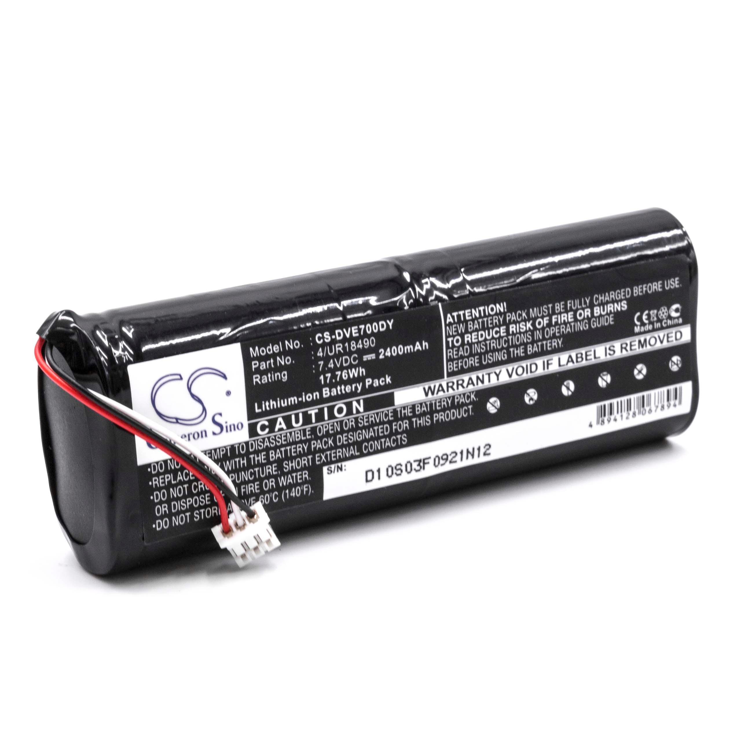 DVD Player Battery Replacement for Sony 4/UR18490 - 2400mAh 7.4V Li-Ion