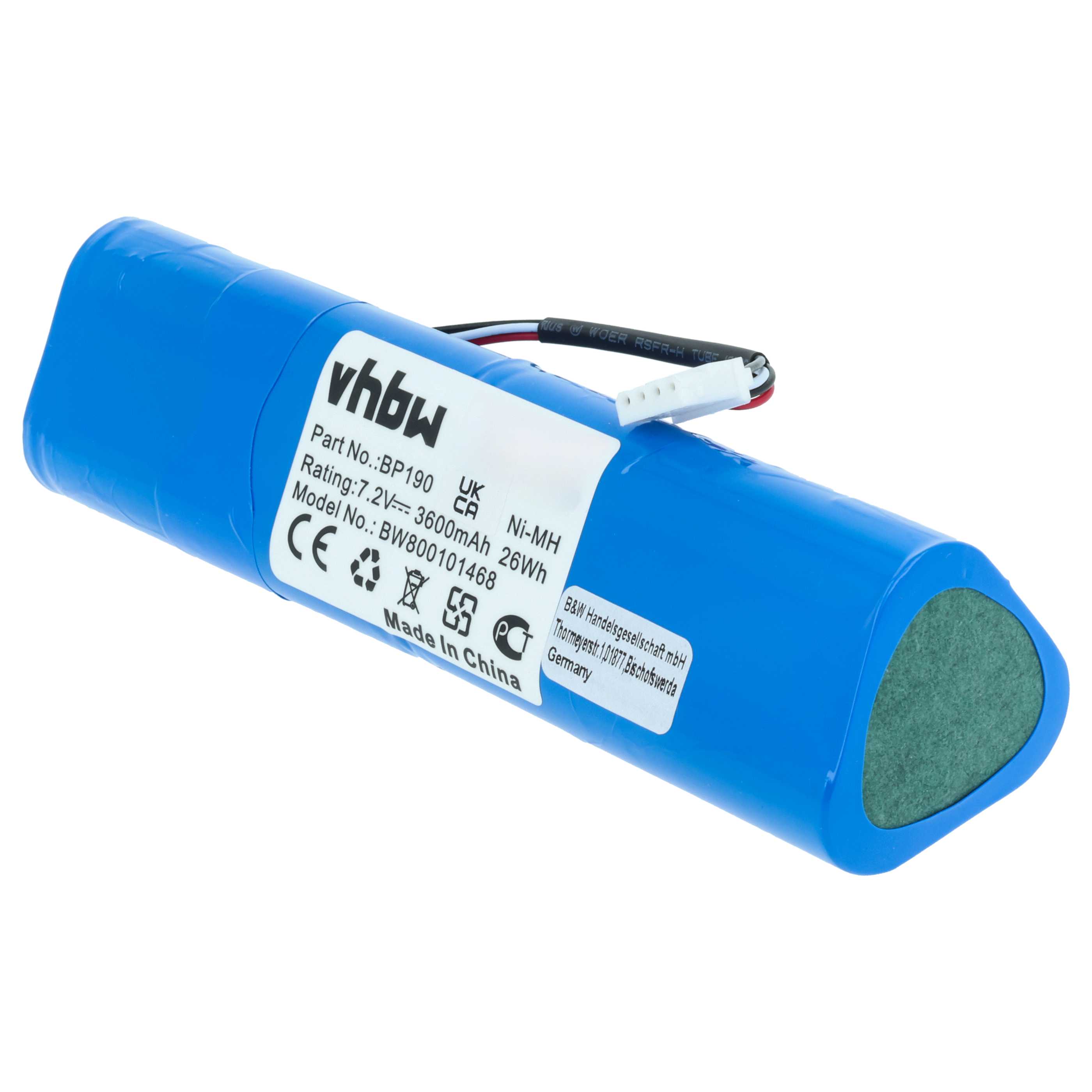 Batería reemplaza Fluke B11432, BP-190, BP190 para dispositivo medición (3600 mAh, 7,2 V, NiMH)