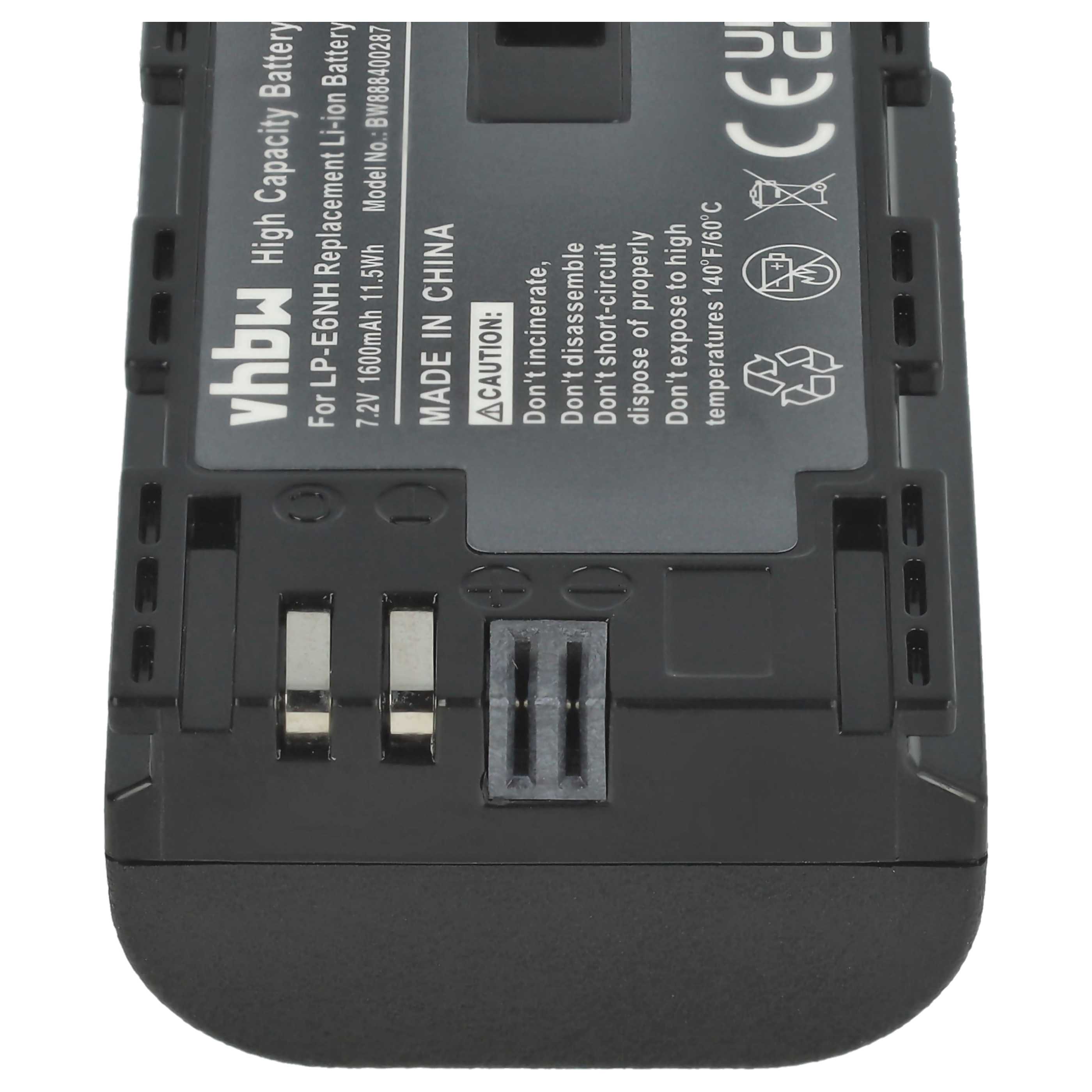 Battery replaces Canon LP-E6, LP-E6NH - 1600mAh, 7.2V, Li-Ion