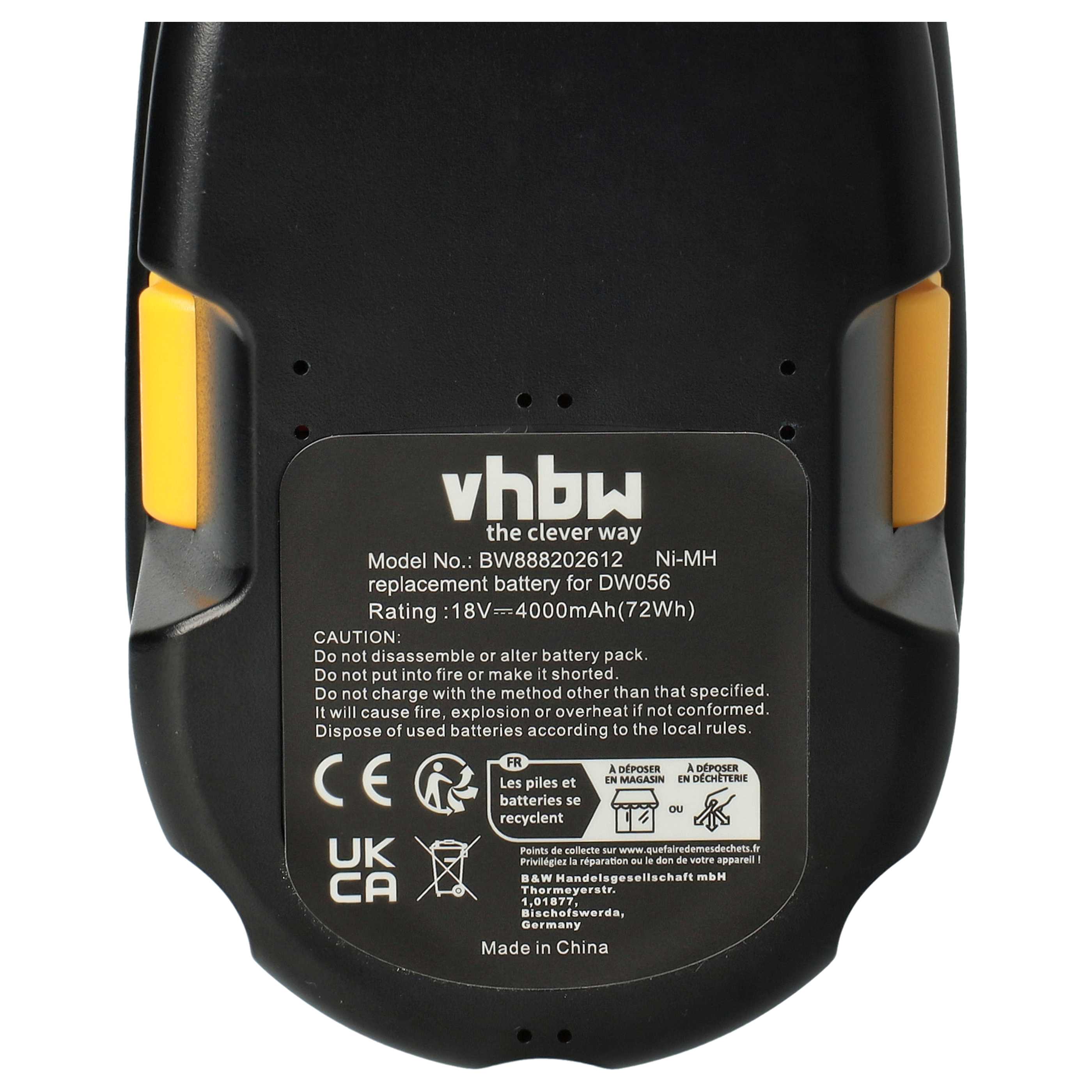 Akku (3x Stück) 18V als Ersatz für Dewalt DC9096, DE9098, DE9039, DE9095, DC9099, DE9096, DE9503 - 4Ah, NiMH