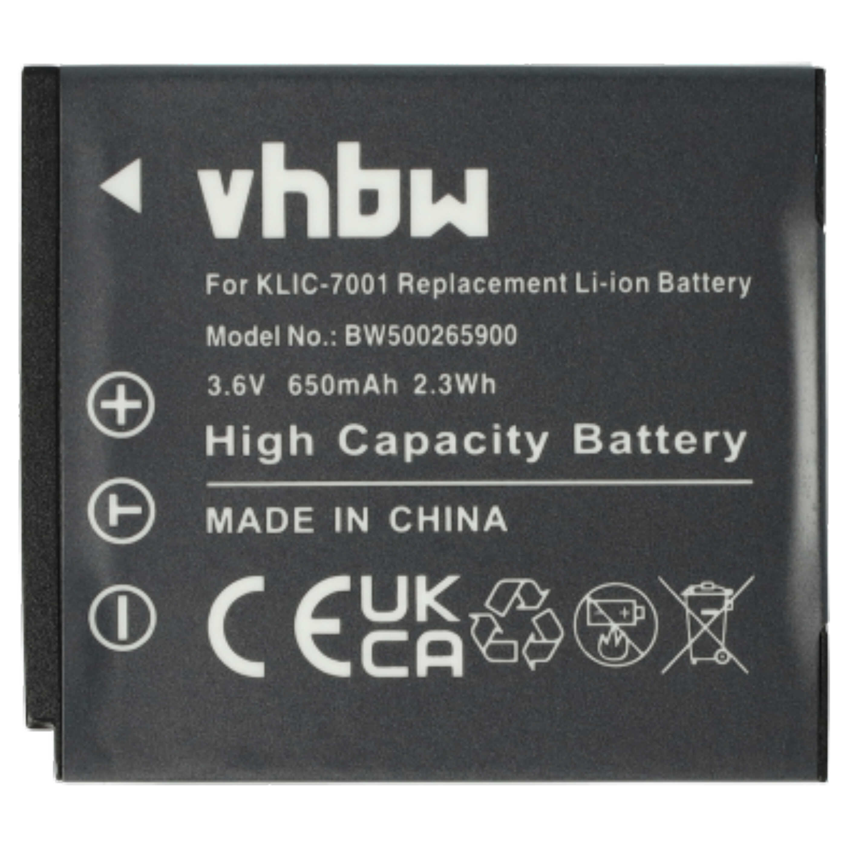 2x Battery replaces BenQ DLi-213 - 650mAh, 3.6V, Li-Ion