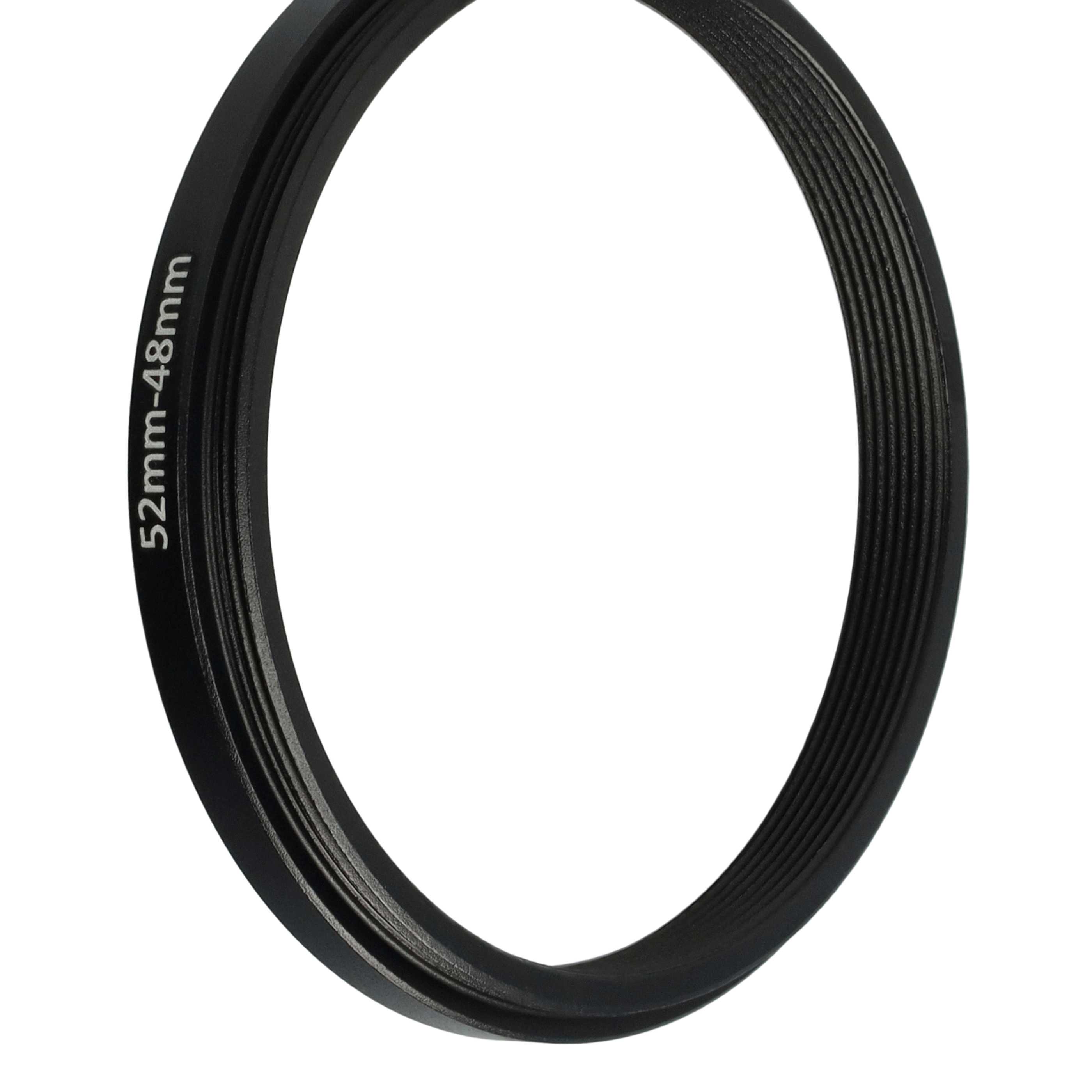 Step-Down-Ring Adapter von 52 mm auf 48 mm passend für Kamera Objektiv - Filteradapter, Metall, schwarz