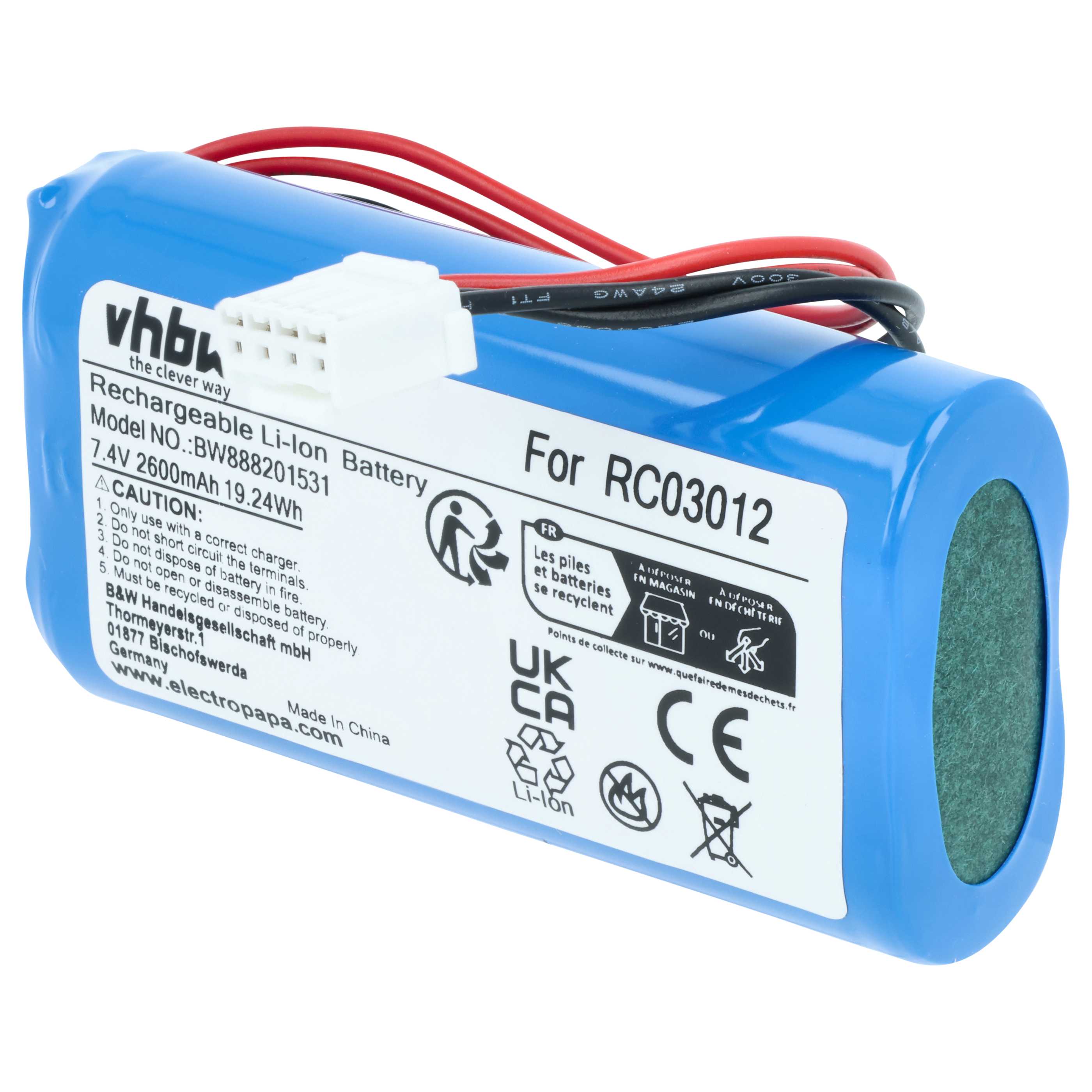 Batterie remplace DJI LGABB4186, RC03012, TI100782 pour drone DJI- 2600mAh 7,4V Li-ion