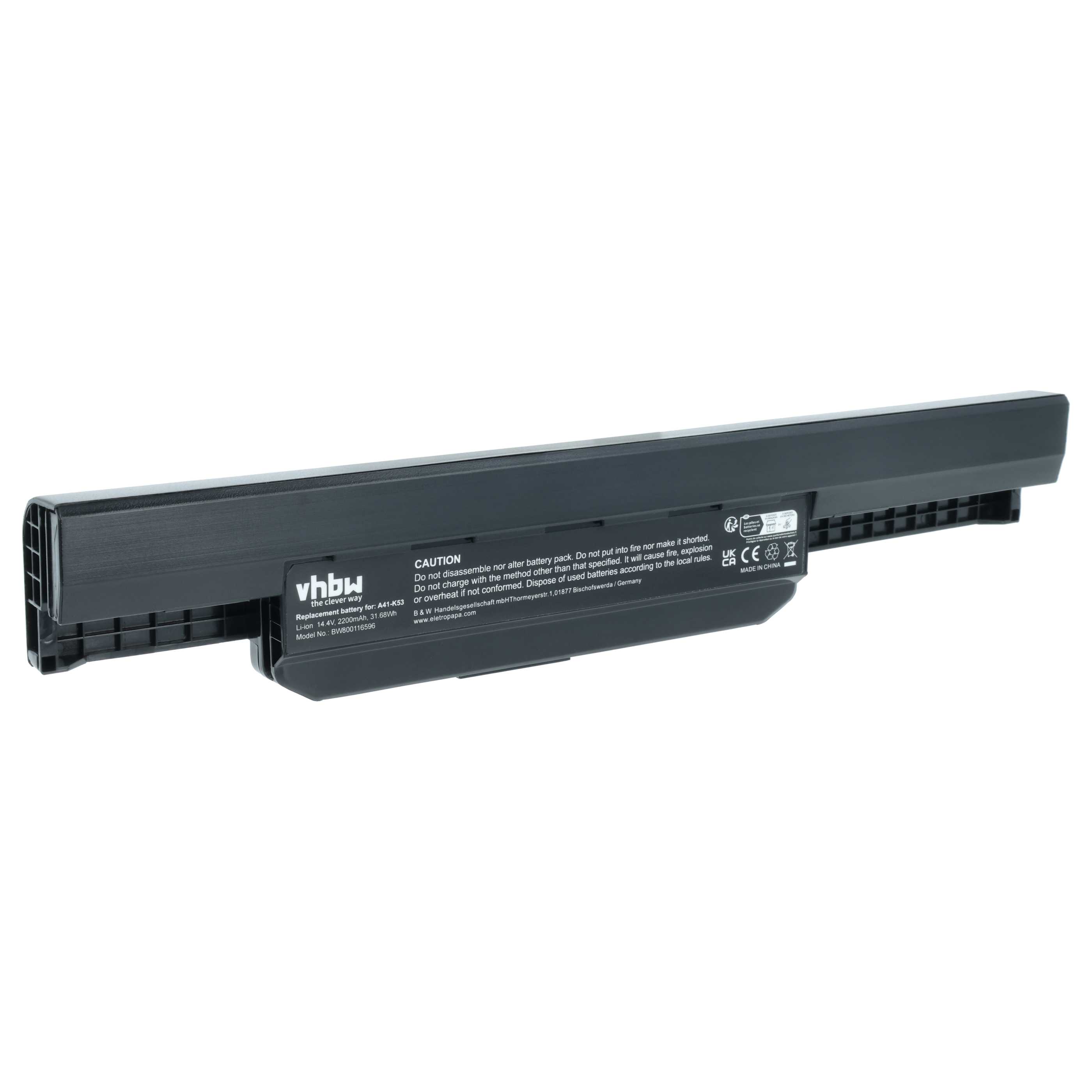 Akumulator do laptopa zamiennik Asus 07G016H31875M, A31-K53, 0B20-00X50AS - 2200 mAh 14,4 V Li-Ion, czarny