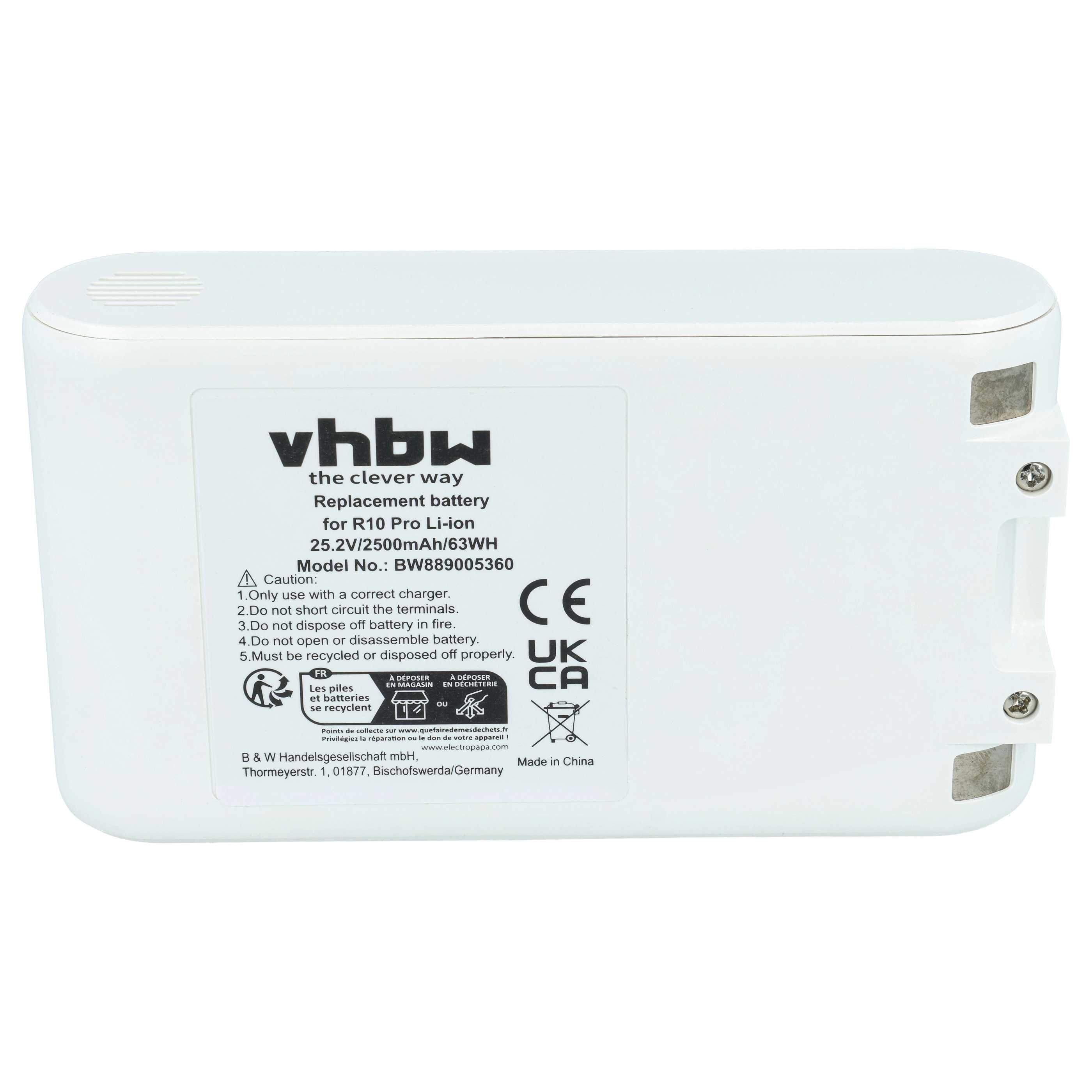 Battery suitable for Dreame R10, R10 Pro 2500mAh, 25.2V, Li-Ion