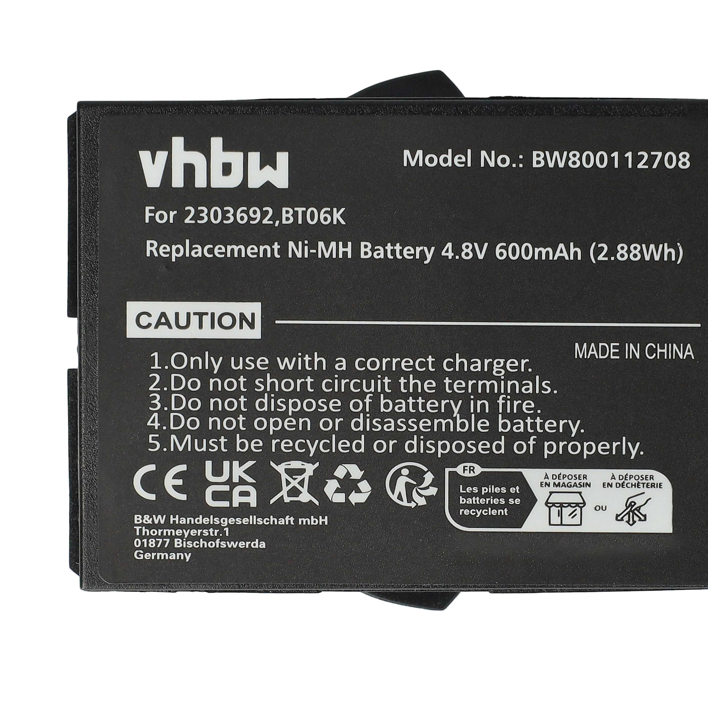 Batteria per radiocomando industriale sostituisce Danfoss 2303692, BT06K Ikusi - 600mAh 4,8V NiMH