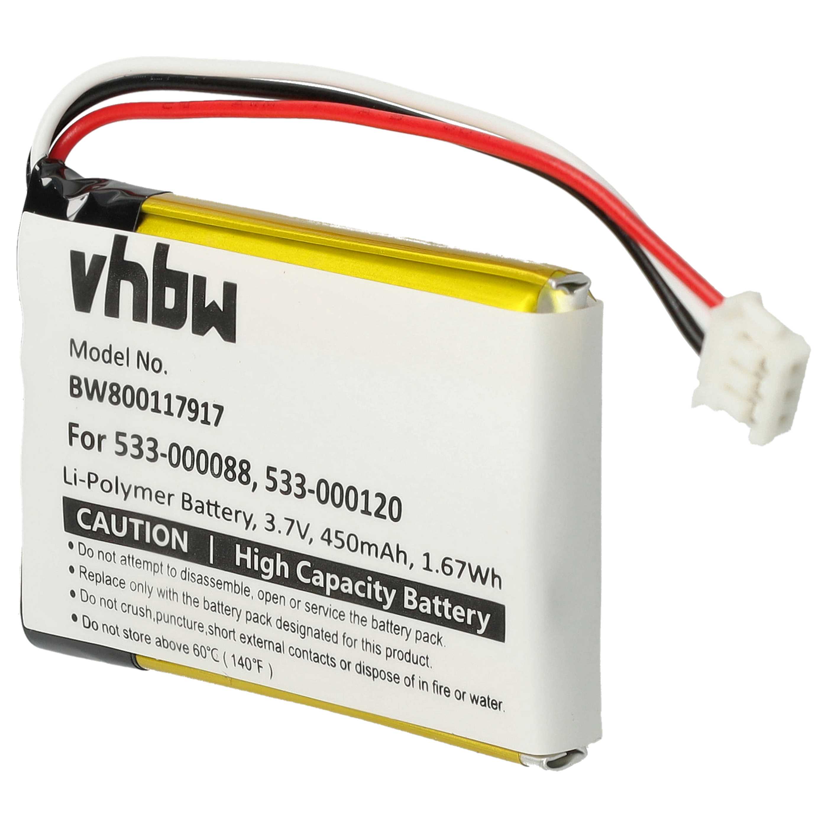 Computer Mouse Battery replaces Logitech 533-000120, 533-000088, 533-000121 - 450 mAh 3.7 V Li-polymer