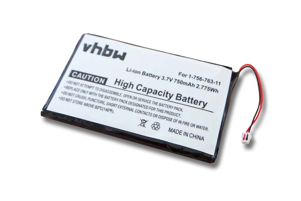 Batterie remplace Sony 1-756-763-11, 7Y19A60823, LIS1401 pour lecteur MP3 - 750mAh 3,7V Li-polymère