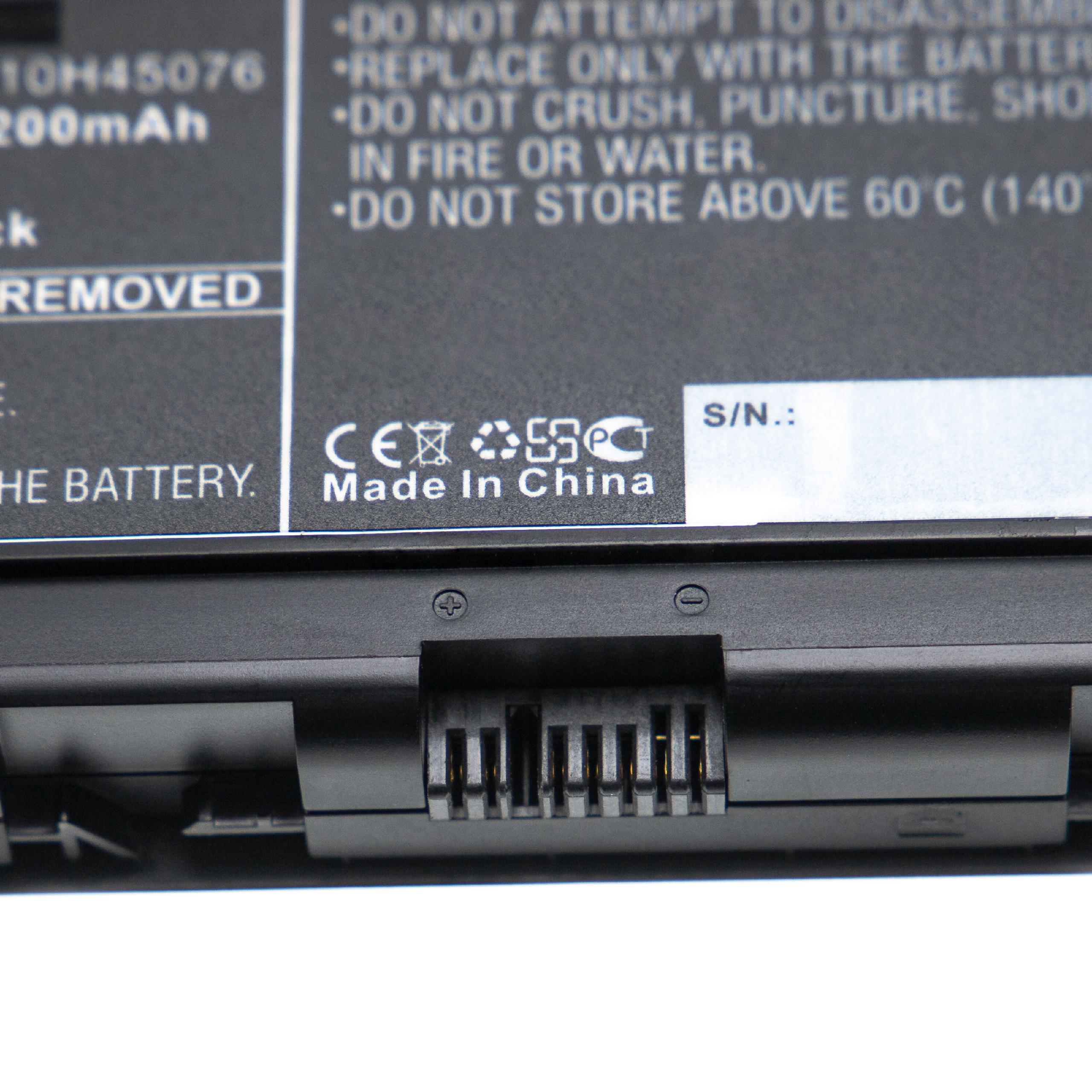 Batterie remplace Lenovo 00NY490, 00NY493, 00NY492, 00NY491 pour ordinateur portable - 4200mAh 15,2V Li-ion