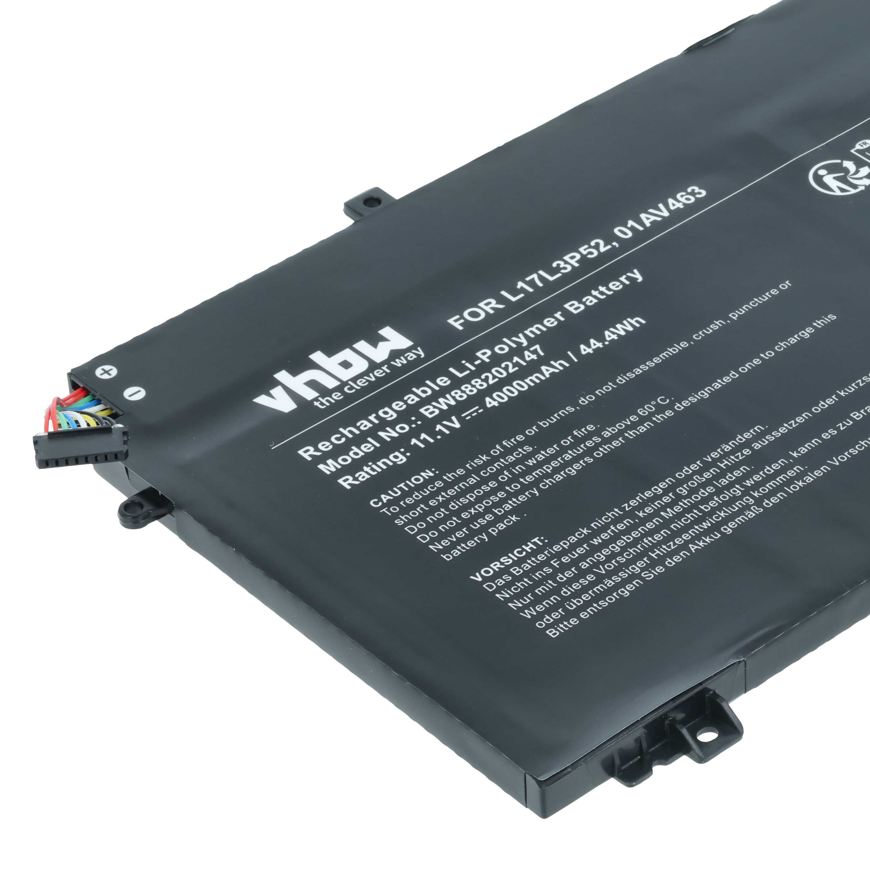 Akumulator do laptopa zamiennik Lenovo 01AV463, 5B10W13894, L17L3P52 - 4000 mAh 11,1 V LiPo, czarny