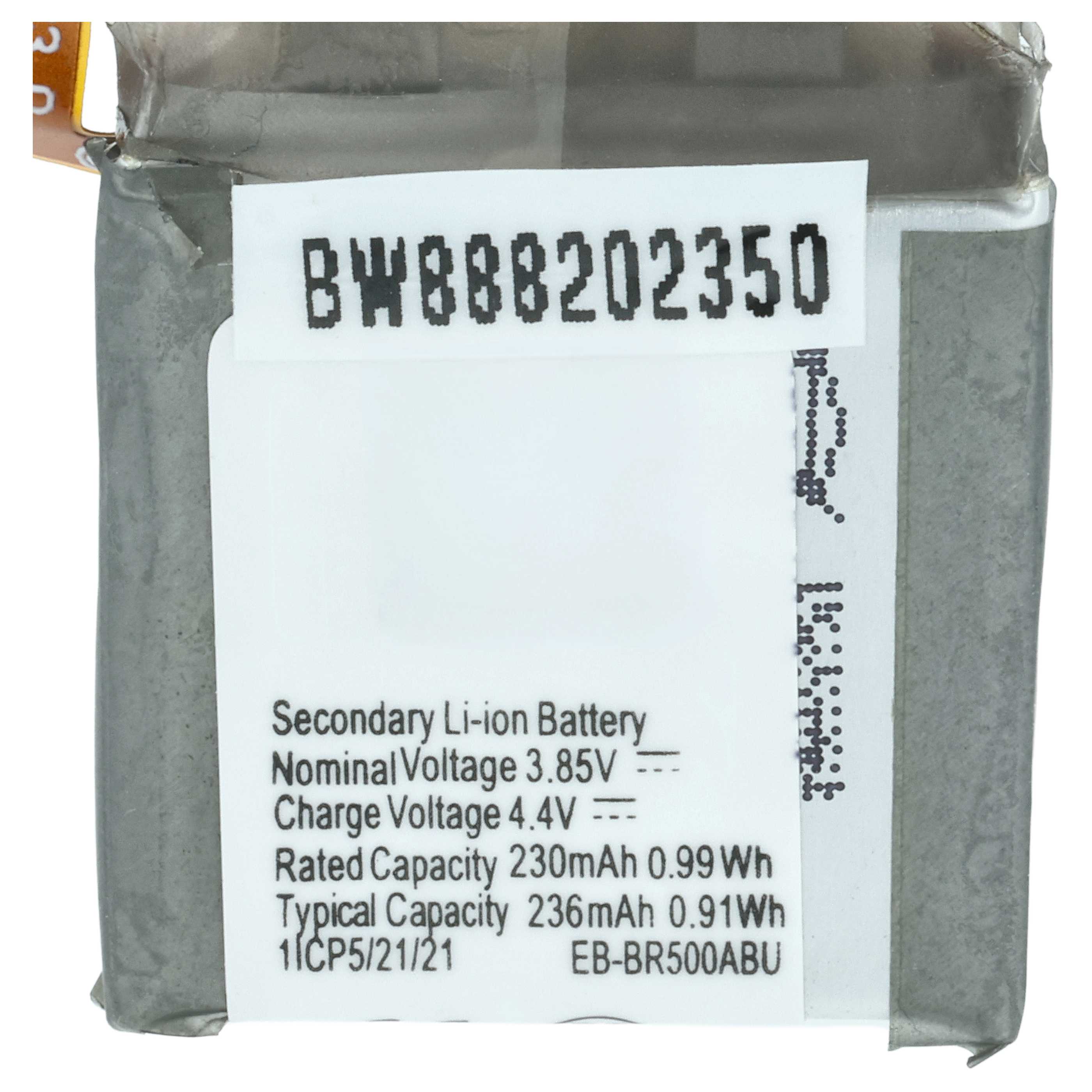 Smartwatch Battery replaces Samsung GH43-04922A, EB-BR500ABU - 230 mAh 3.85 V Li-polymer