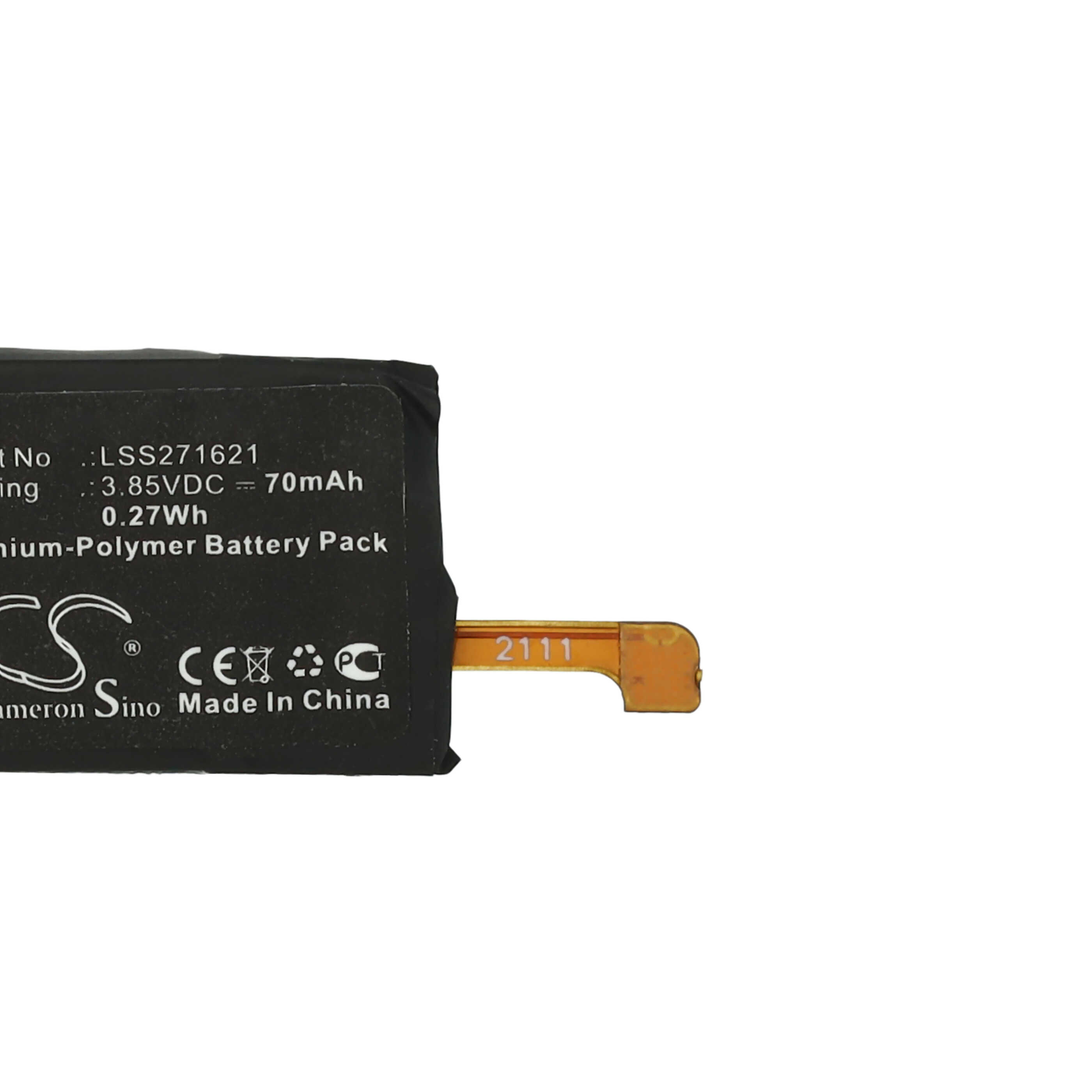 Batterie remplace Fitbit LSS271621 pour montre connectée - 70mAh 3,85V Li-polymère + outils