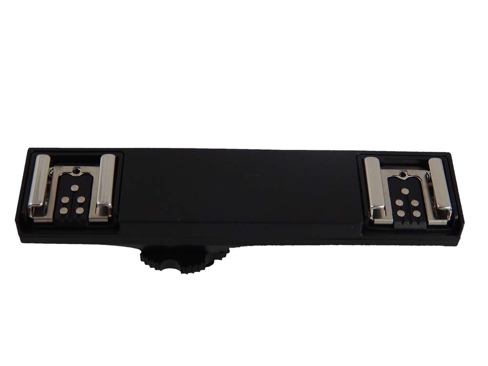 vhbw Dual Hot Shoe Adapter for Canon EOS Camera - E-TTL Dual Hot Shoe Splitter, plastic / metal Black