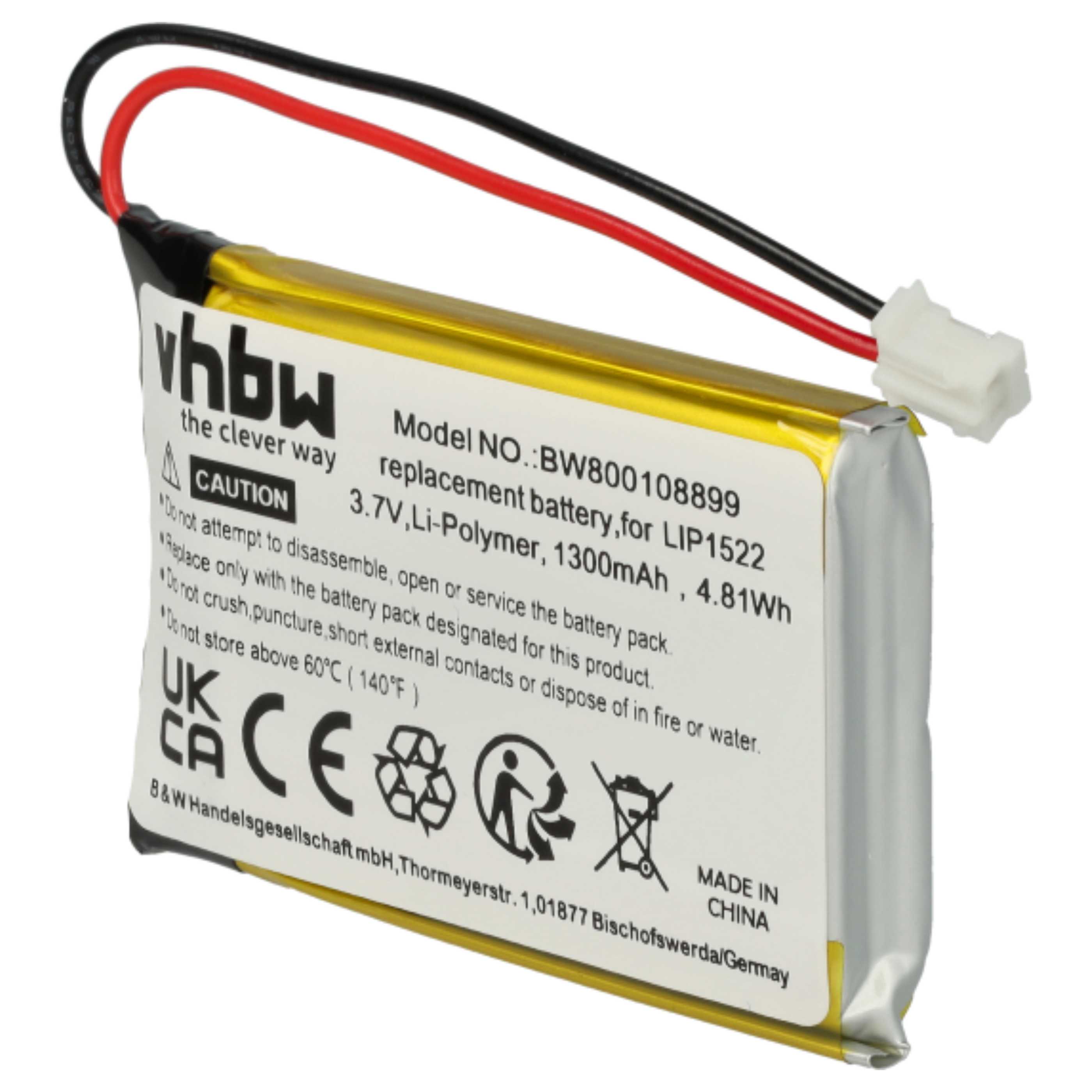 2x Batteria per joystick sostituisce Sony KCR1410, LIP1522 - 1300mAh 3,7V Li-Poly