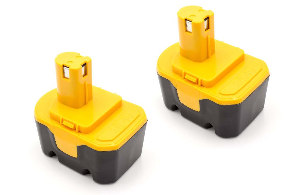 Batteries (2x pièces) remplace Ryobi BPP-1417 pour outil électrique - 1500 mAh, 14,4 V, NiMH