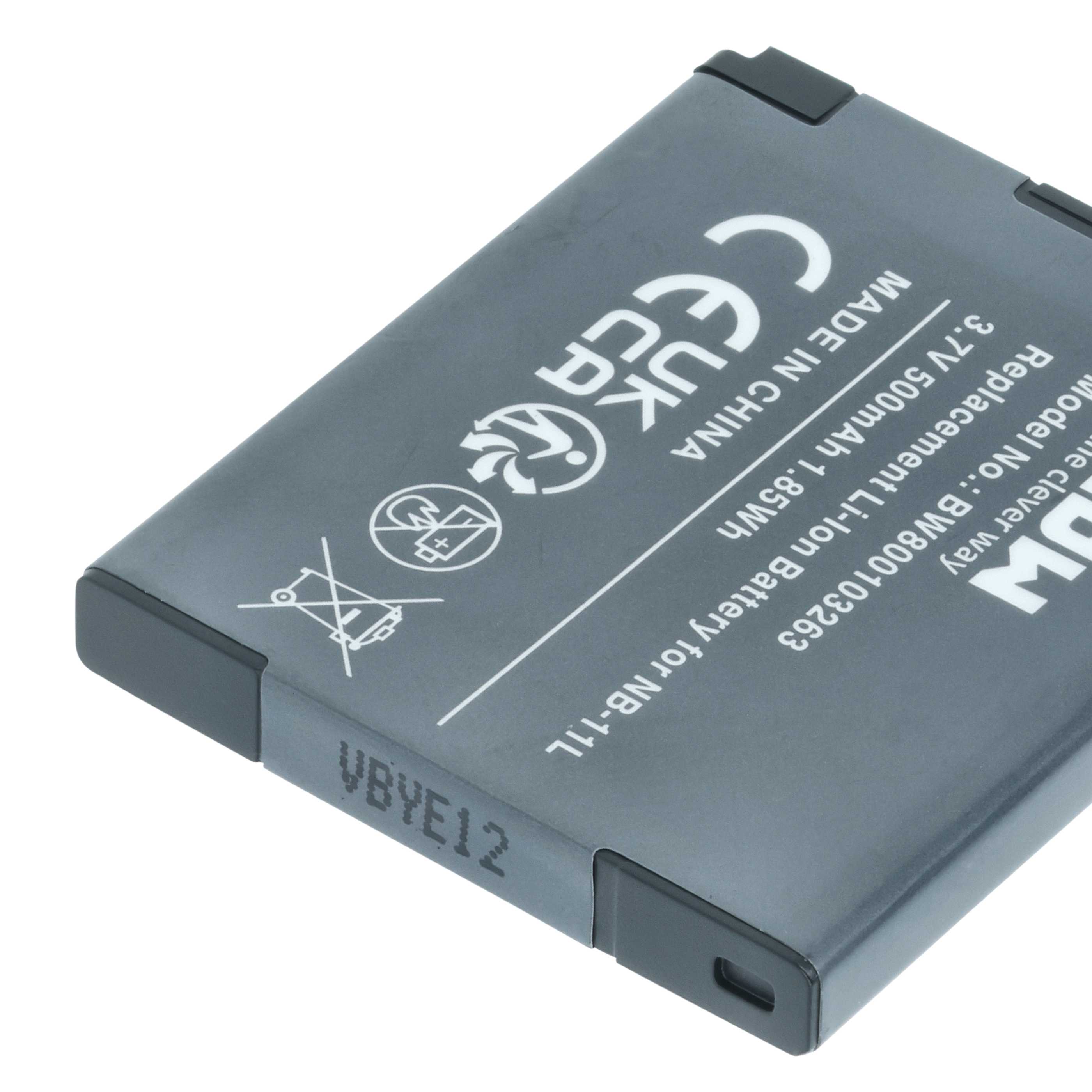 Batteria sostituisce Canon NB-11LH, NB-11L per fotocamera - 500mAh 3,7V Li-Ion