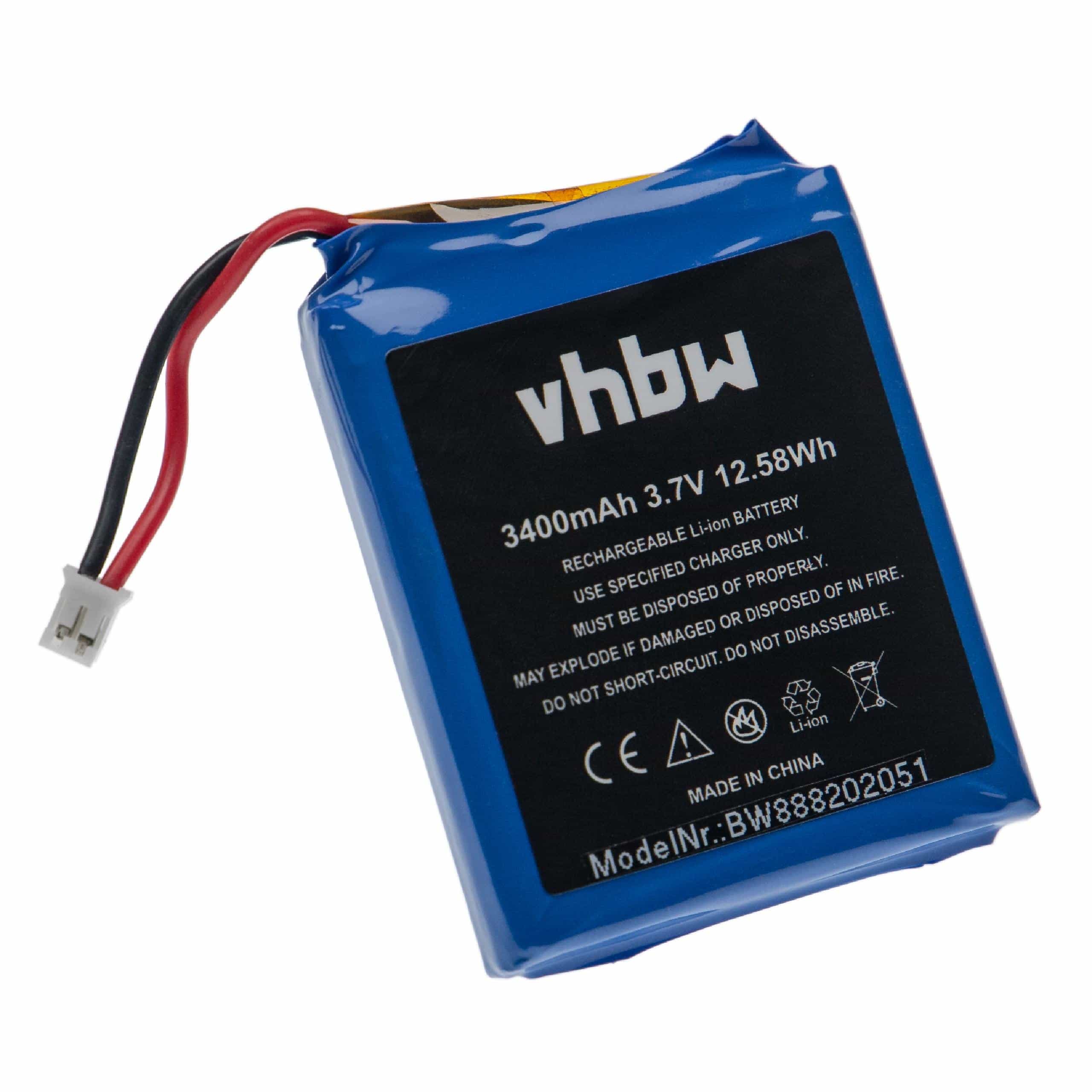 Intercom Doorbell Battery Replacement for Technaxx 4653, TE4653 - 3400mAh 3.7V Li-Ion